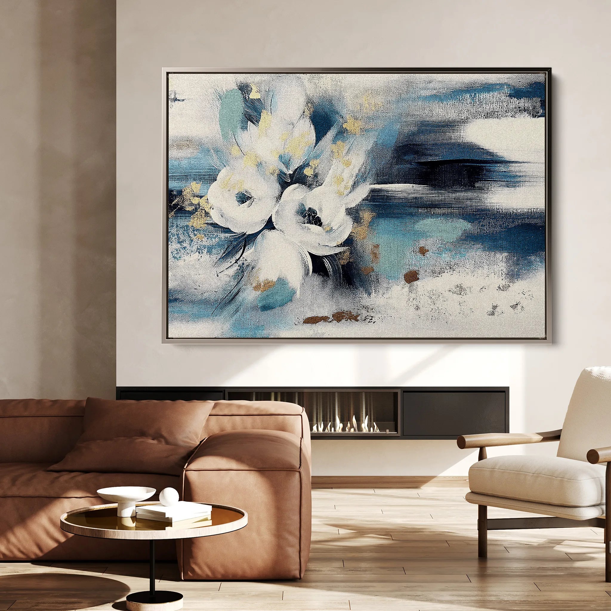 Floral 411 Canvas Art 18" x 24" / 45 x 60 cm / Black