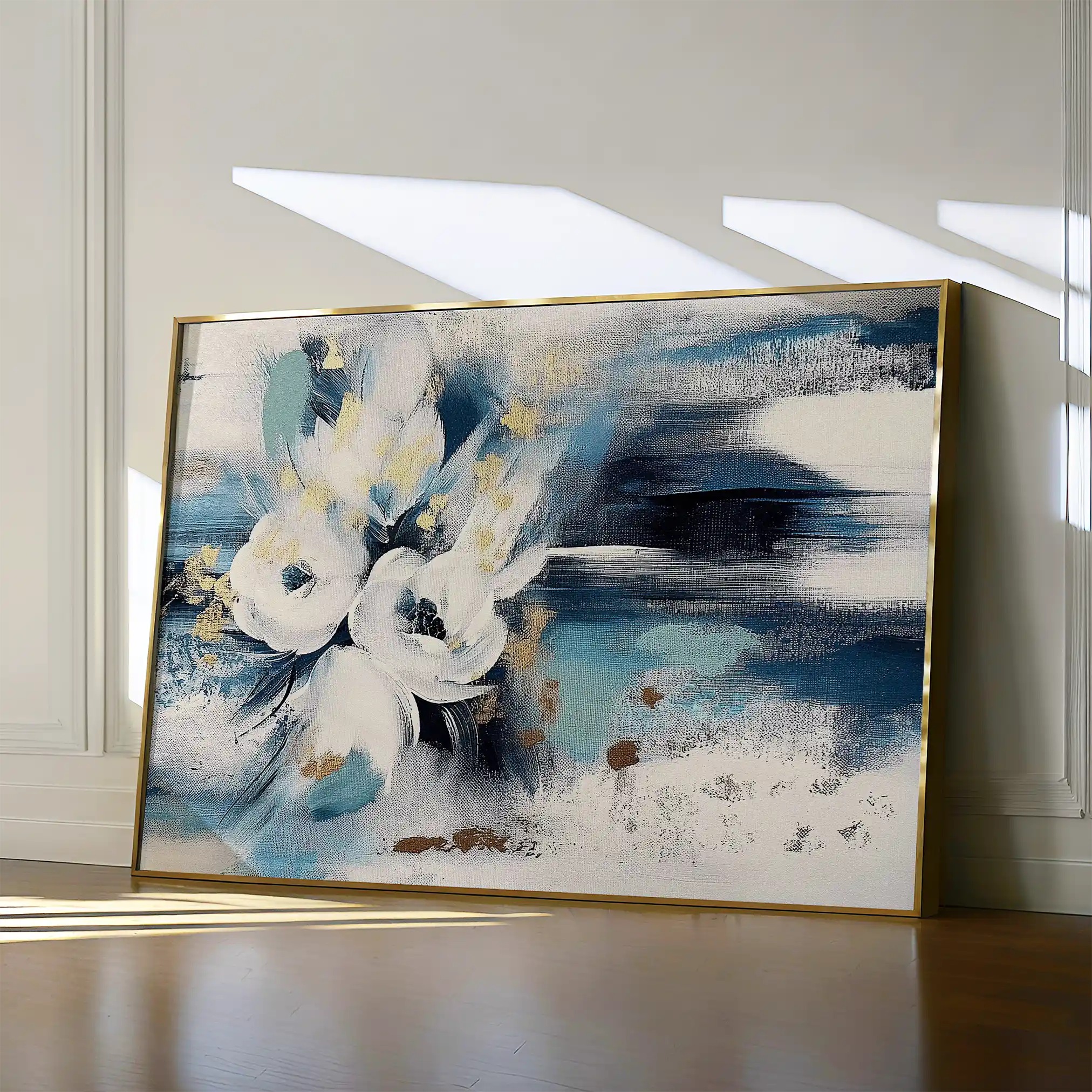Floral 411 Canvas Art 60 x 40 cm / Black