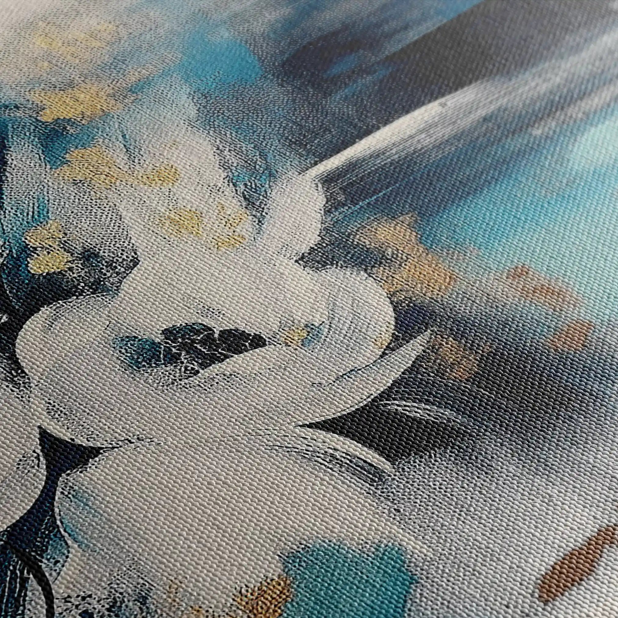Floral 411 Canvas Art 60 x 40 cm / Black