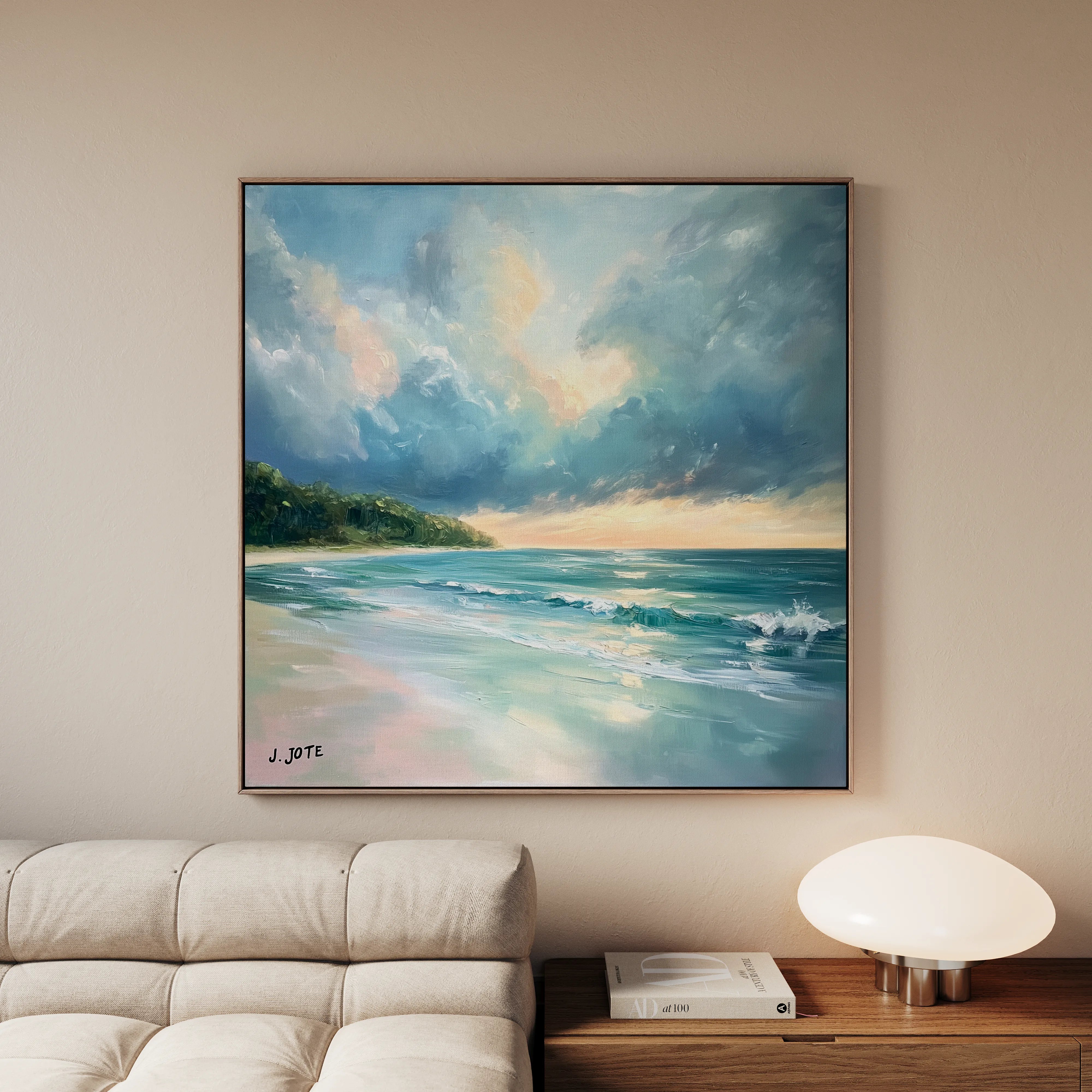 Landscape 411 Canvas Art 16" x 16" / 40 x 40 cm / Black