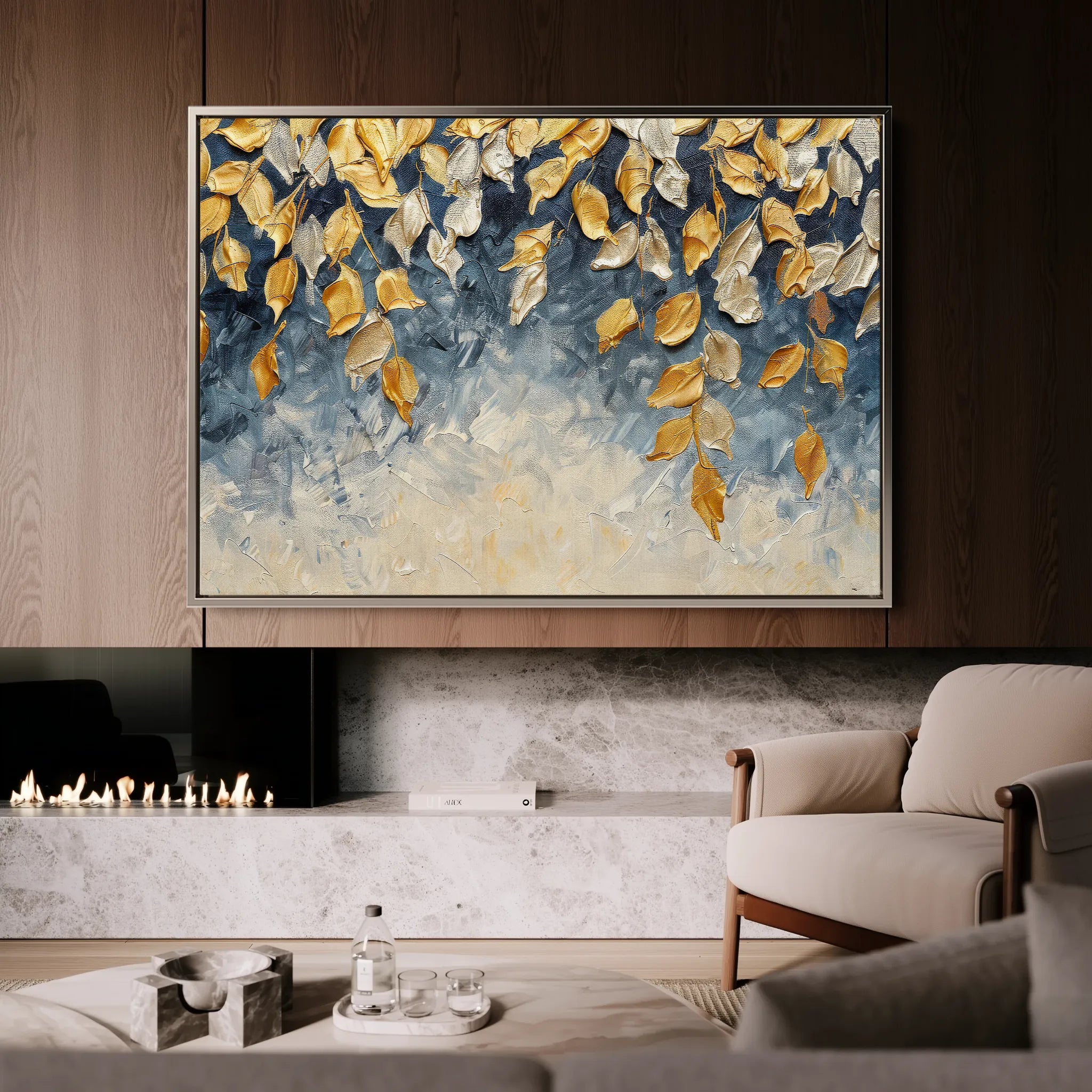 Floral 412 Canvas Art 18" x 24" / 45 x 60 cm / Black