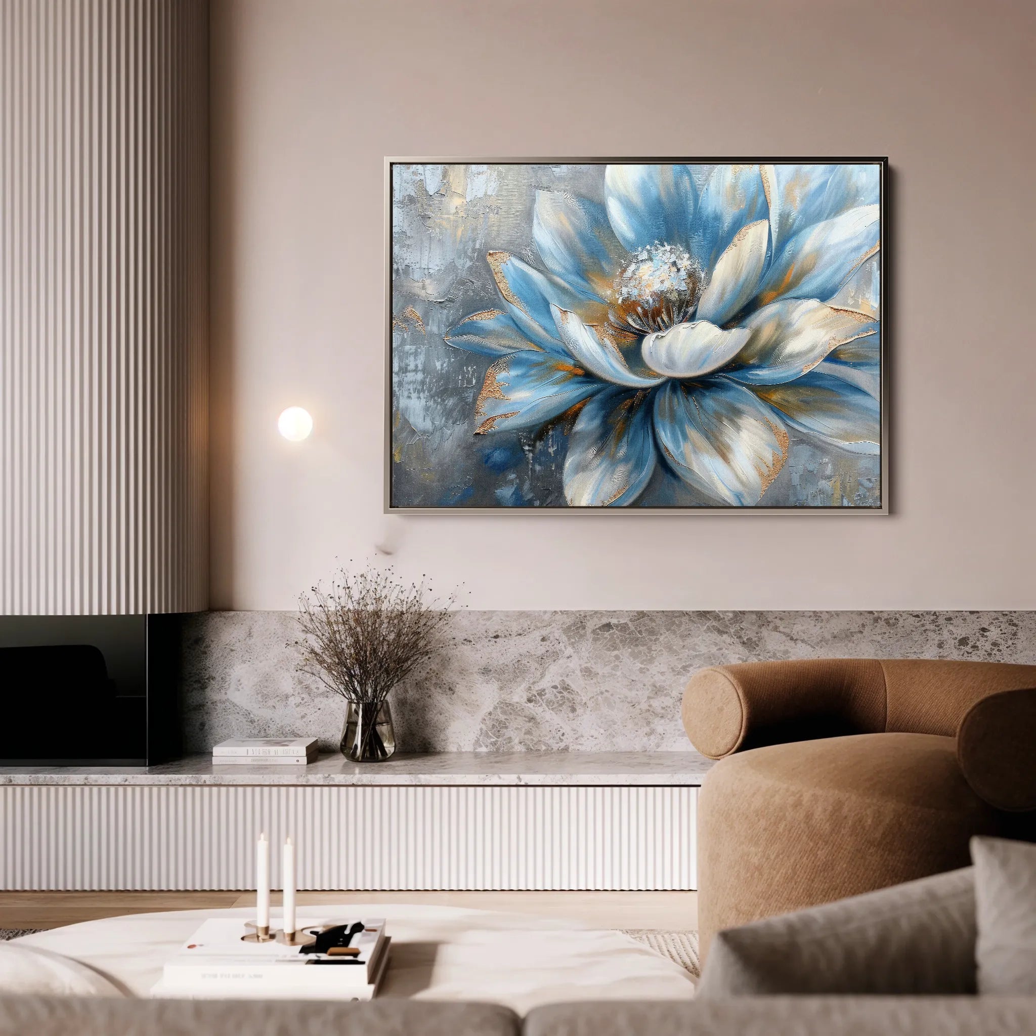 Floral 413 Canvas Art 18" x 24" / 45 x 60 cm / Black