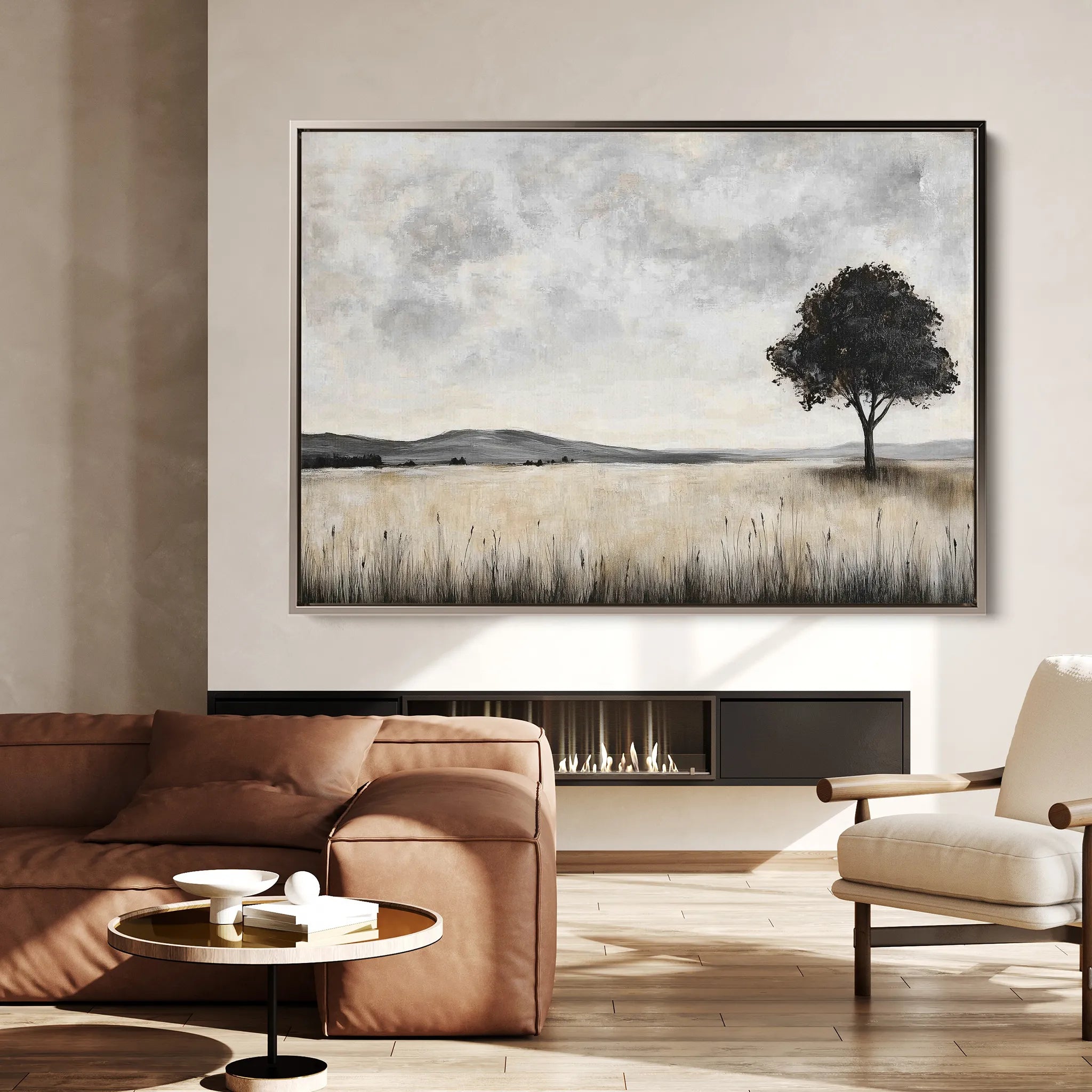 Landscape 413 Canvas Art 18" x 24" / 45 x 60 cm / Black