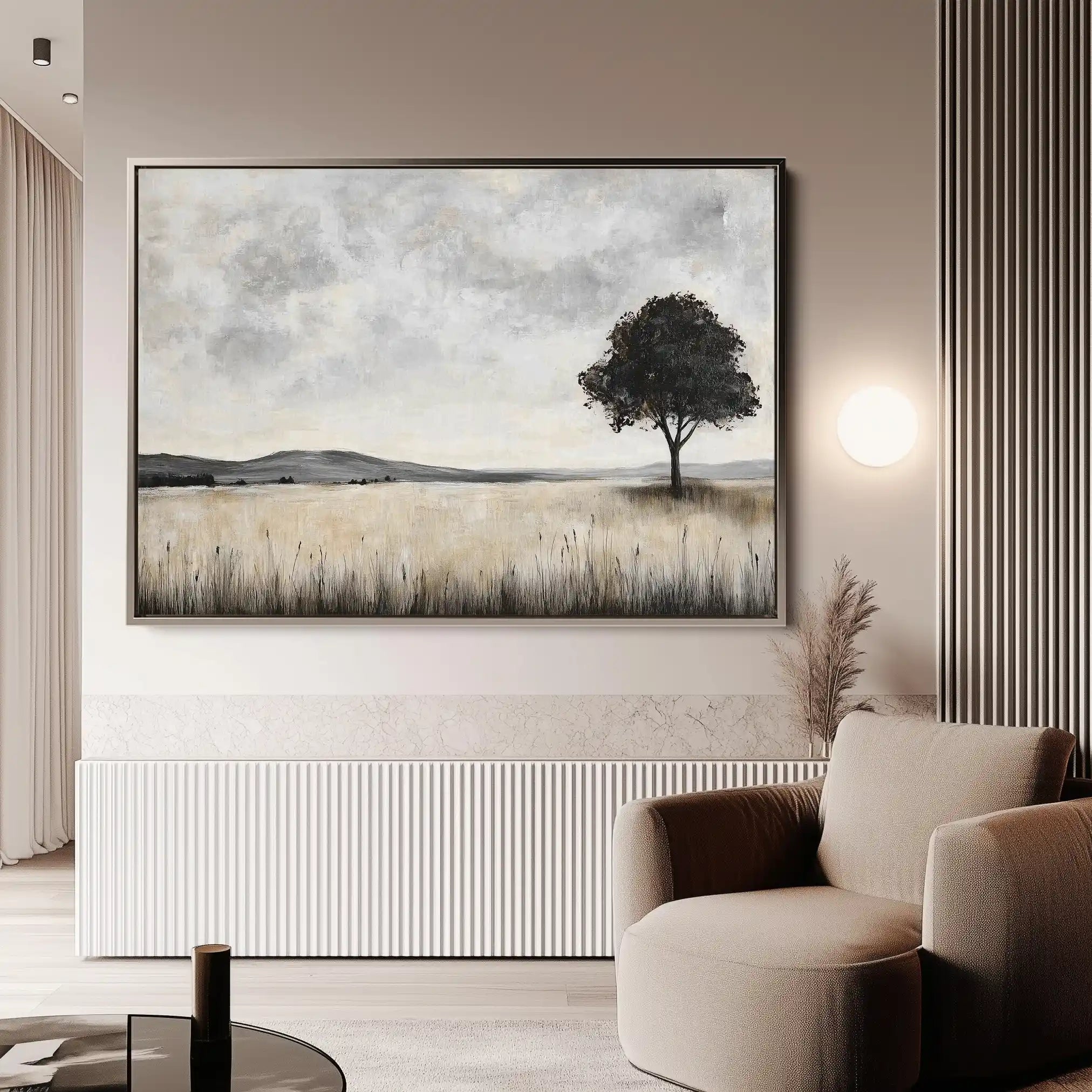 Landscape 413 Canvas Art 60 x 40 cm / Black