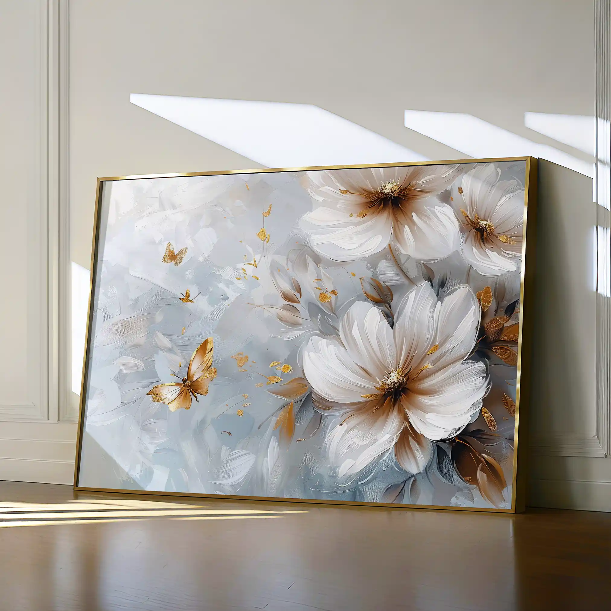 Floral 414 Canvas Art 60 x 40 cm / Black