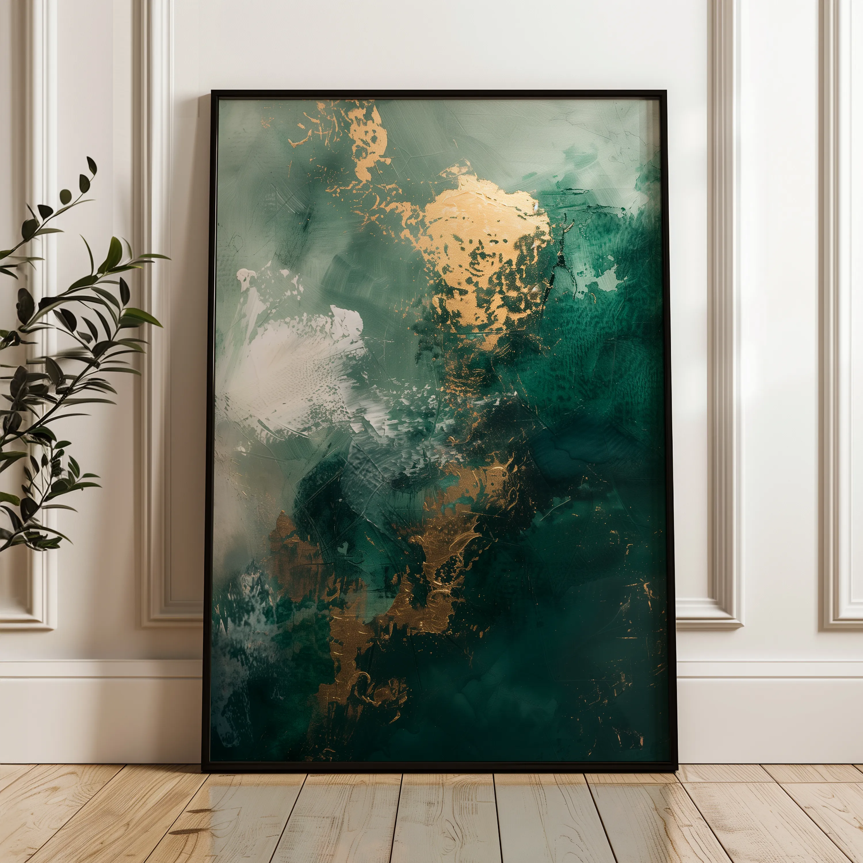 Abstract 415 Canvas Art 18" x 24" / 45 x 60 cm / Black
