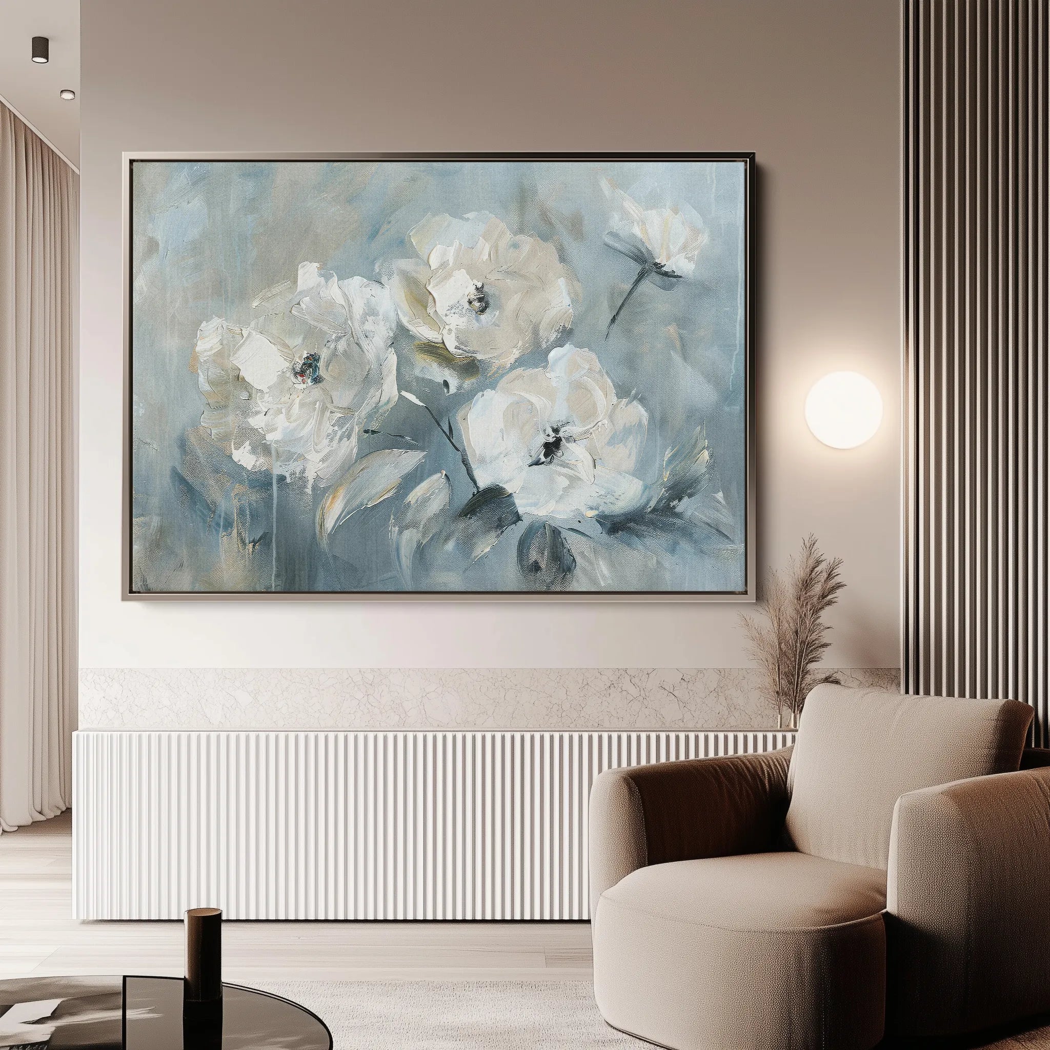 Floral 416 Canvas Art 18" x 24" / 45 x 60 cm / Black