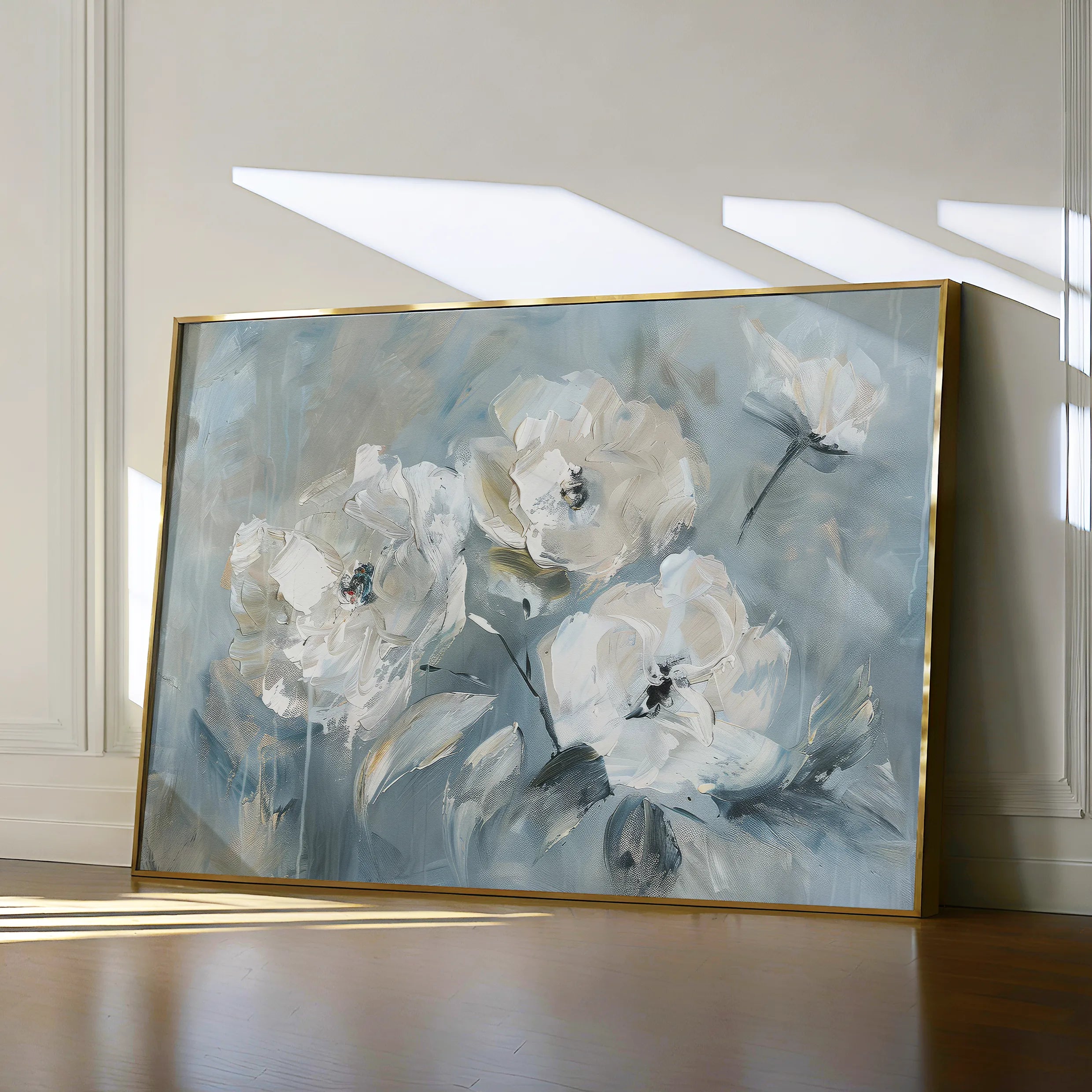 Floral 416 Canvas Art 18" x 24" / 45 x 60 cm / Black