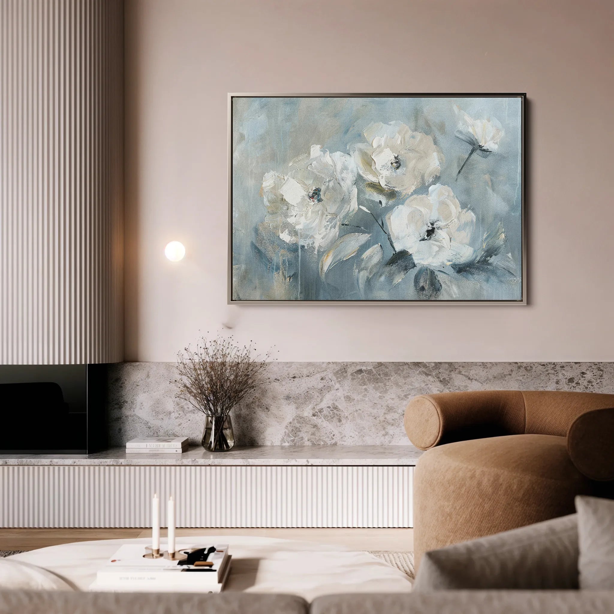 Floral 416 Canvas Art 18" x 24" / 45 x 60 cm / Black
