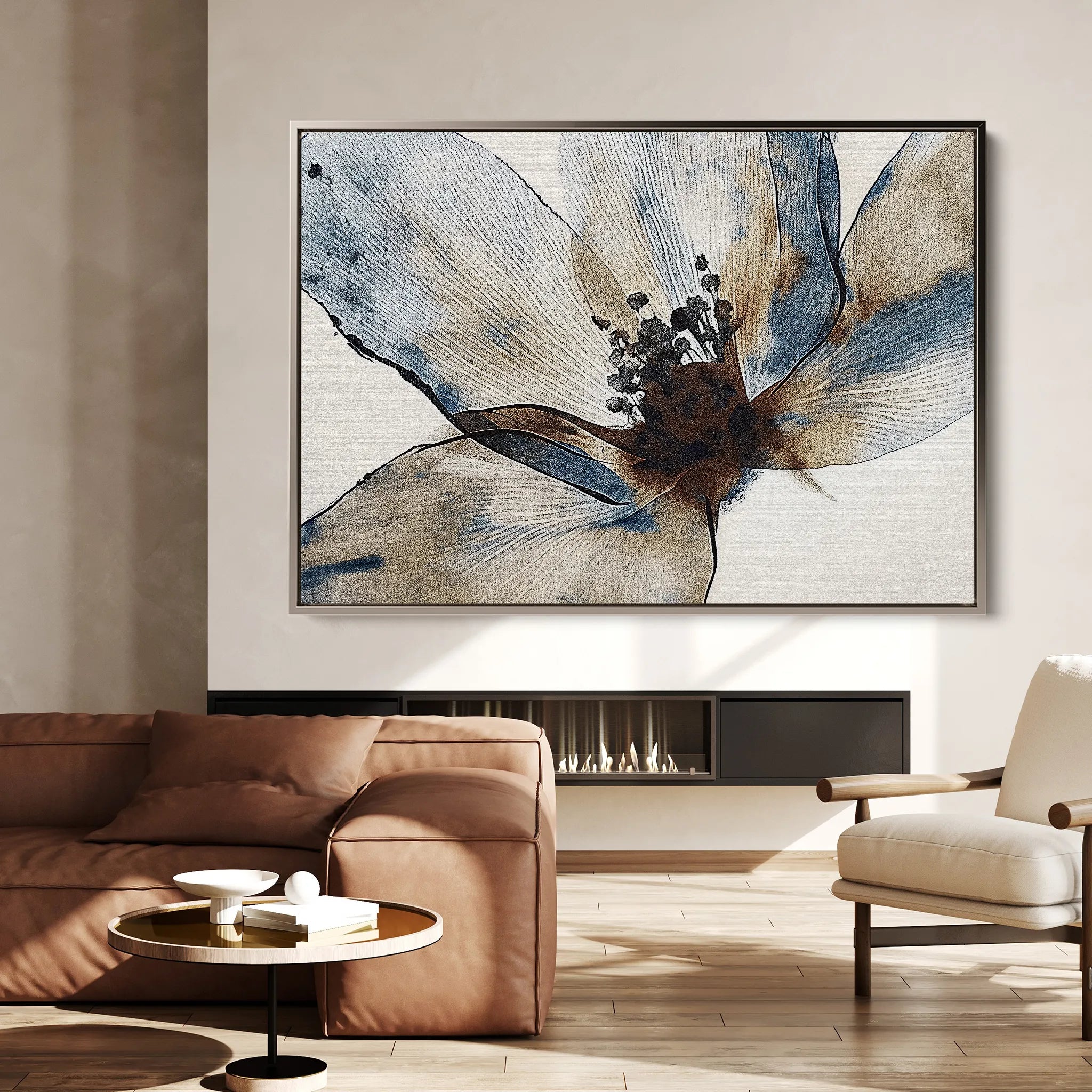 Floral 418 Canvas Art 18" x 24" / 45 x 60 cm / Black