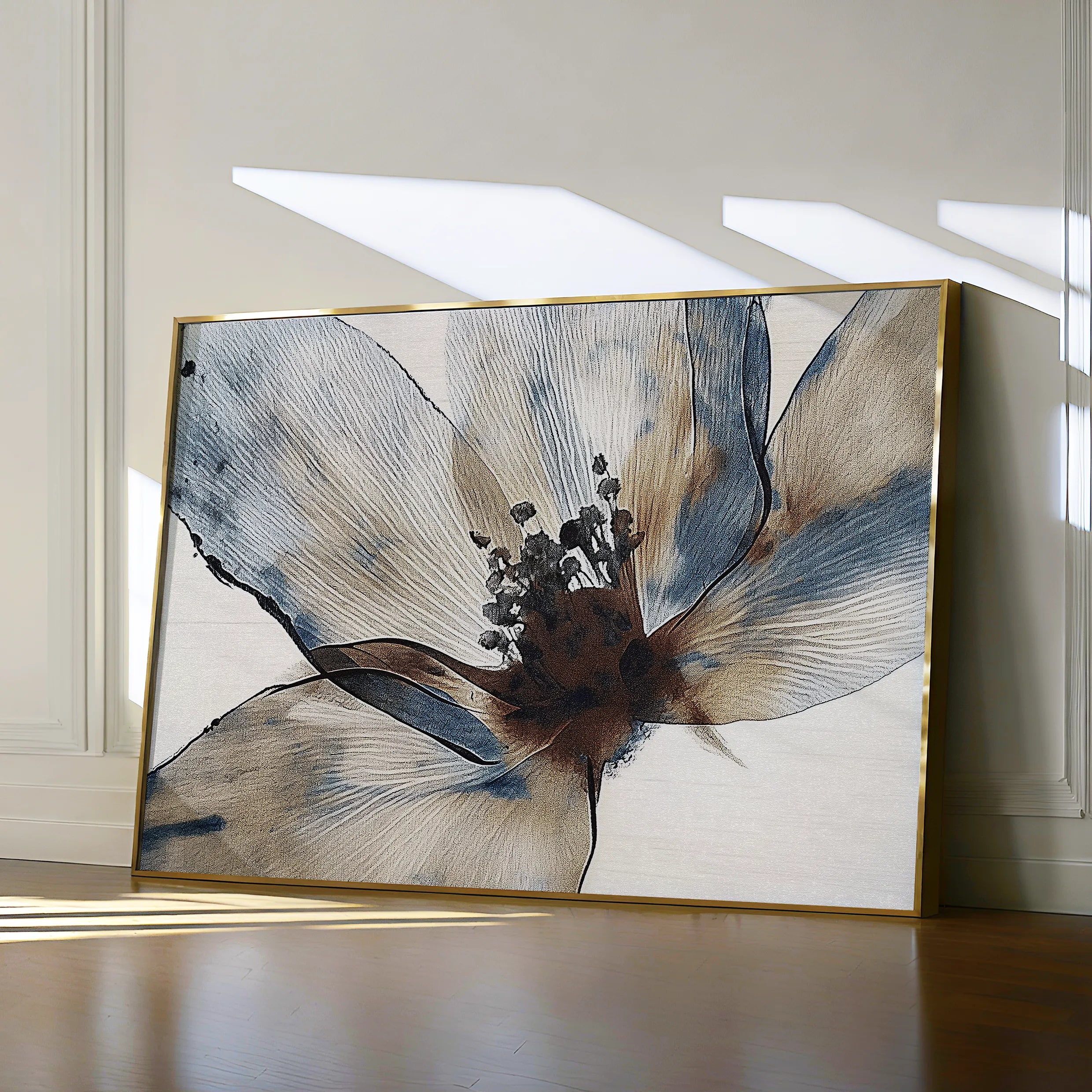 Floral 418 Canvas Art 18" x 24" / 45 x 60 cm / Black