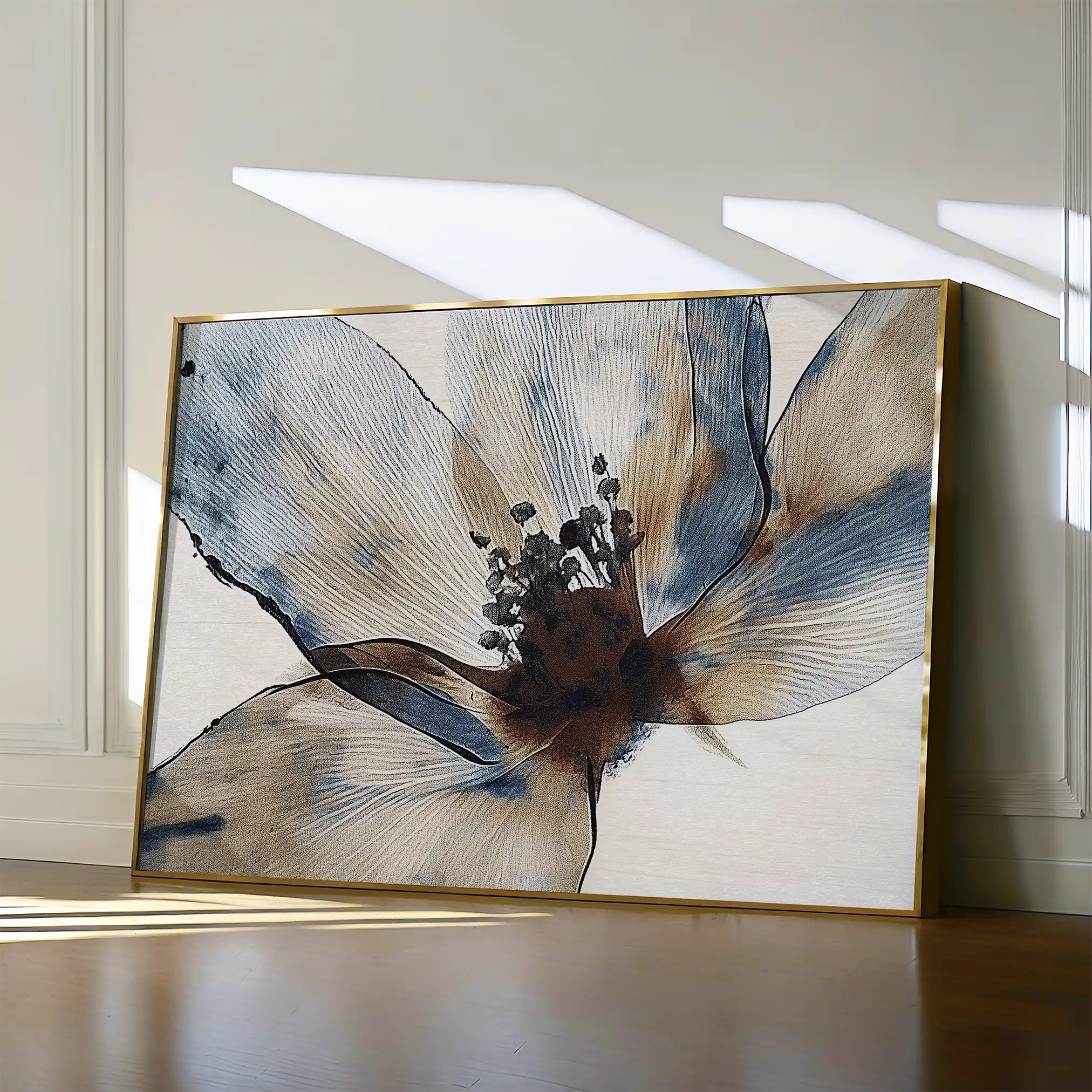 Floral 418 Canvas Art 60 x 40 cm / Black