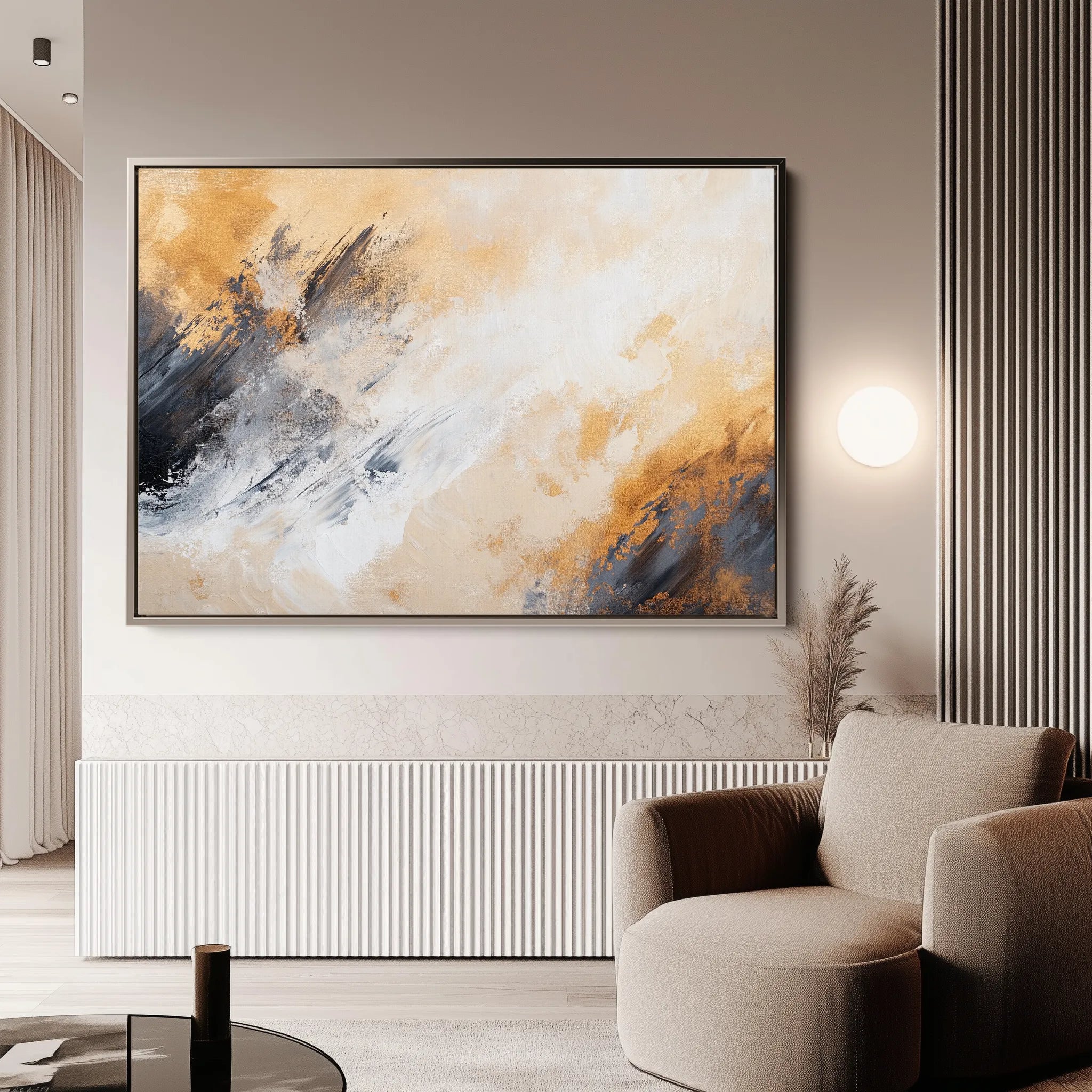 Abstract 419 Canvas Art 18" x 24" / 45 x 60 cm / Black