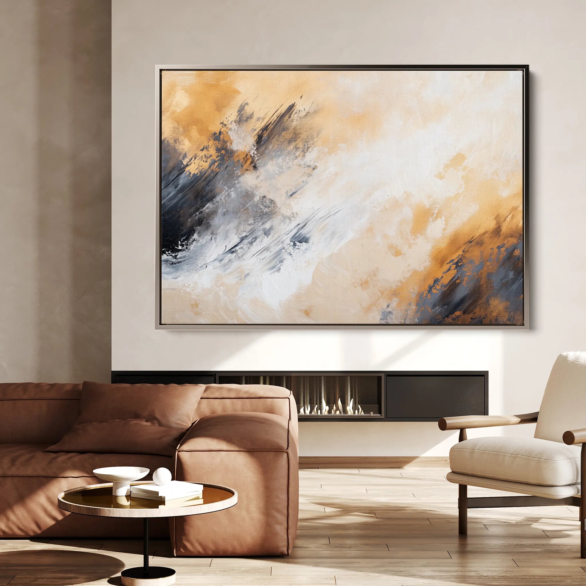 Abstract 419 Canvas Art 18" x 24" / 45 x 60 cm / Black