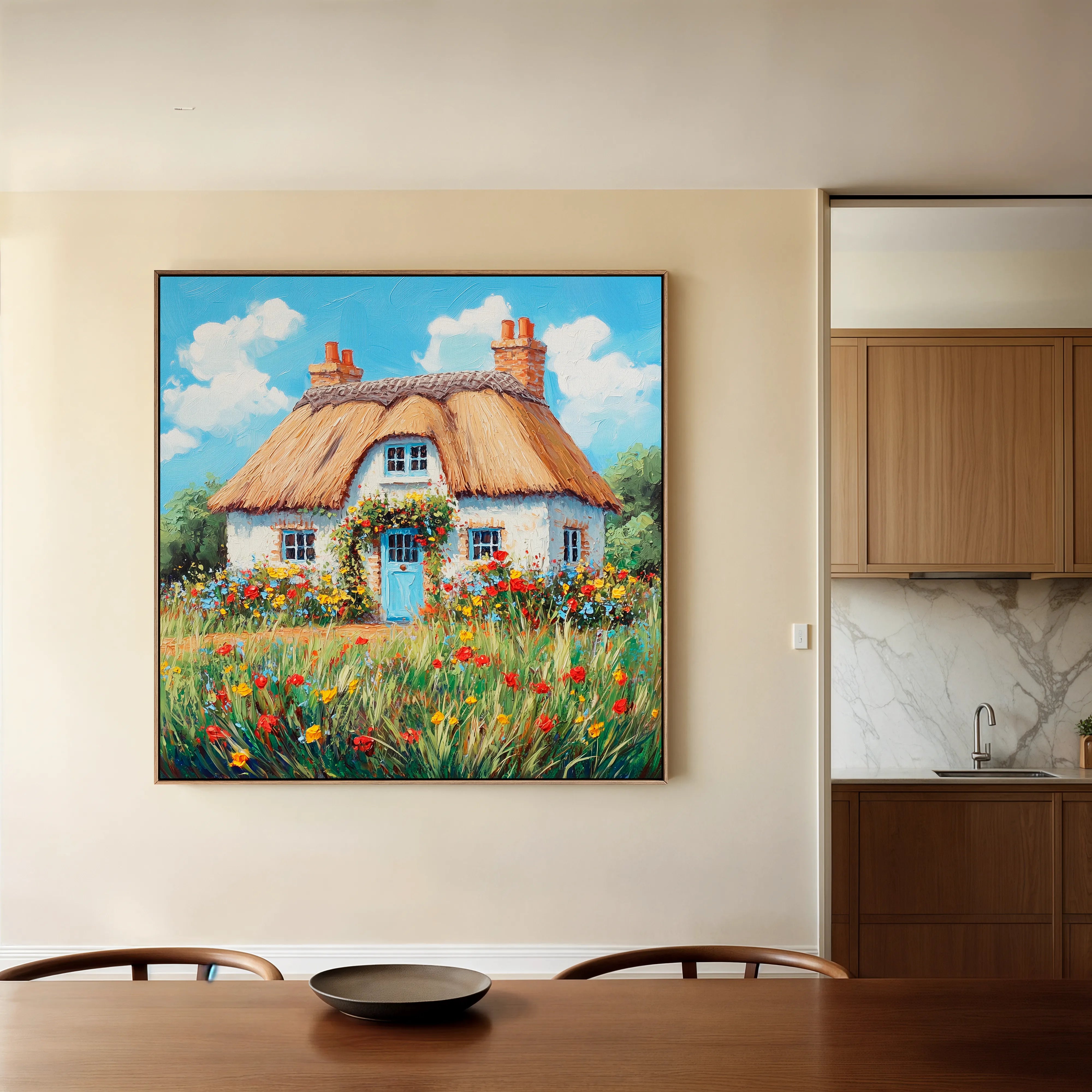 Landscape 420 Canvas Art 16" x 16" / 40 x 40 cm / Black