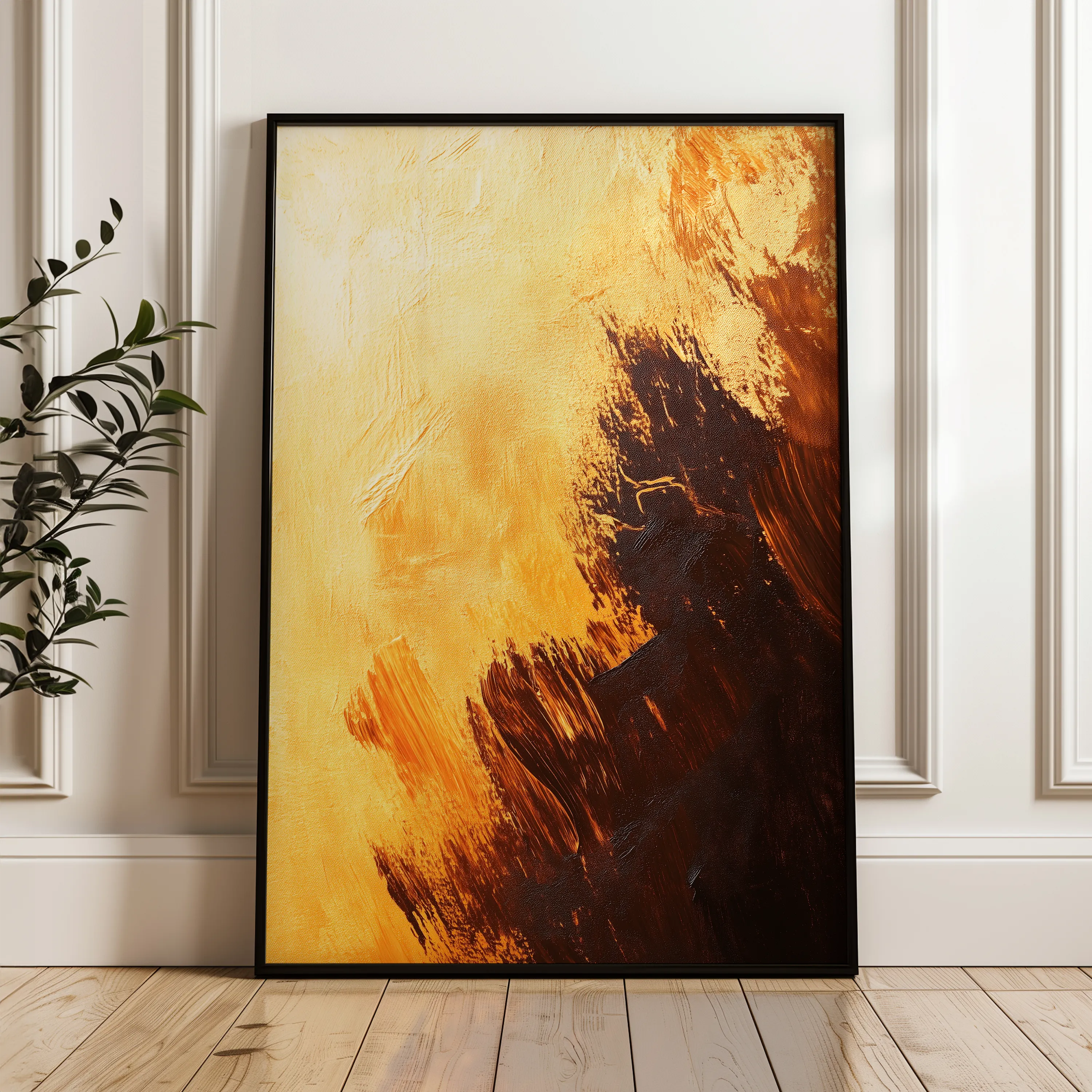 Abstract 421 Canvas Art 18" x 24" / 45 x 60 cm / Black