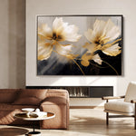 Floral 421 Canvas Art 18" x 24" / 45 x 60 cm / Black