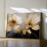 Floral 421 Canvas Art 18" x 24" / 45 x 60 cm / Black