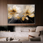 Floral 421 Canvas Art 18" x 24" / 45 x 60 cm / Black