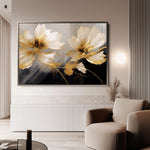 Floral 421 Canvas Art 18" x 24" / 45 x 60 cm / Black