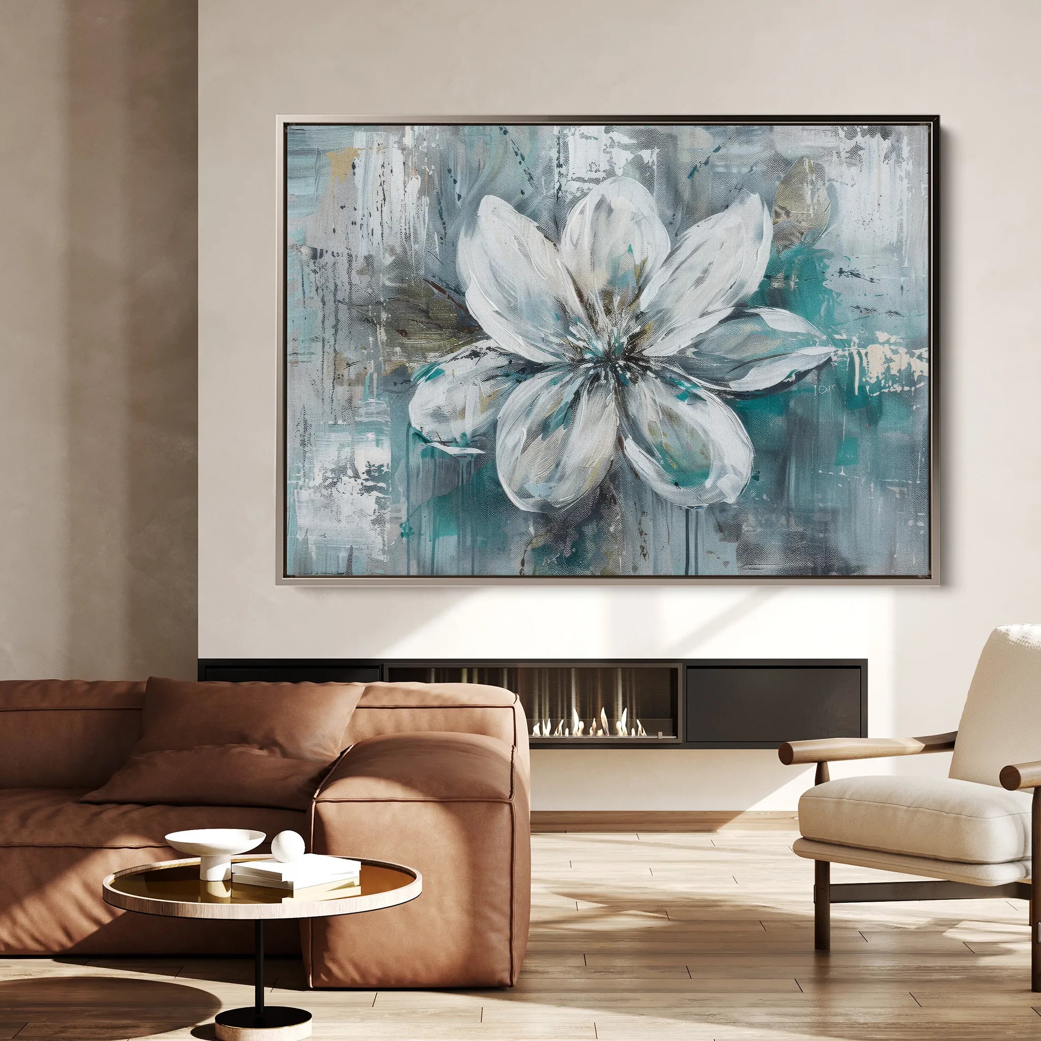Floral 422 Canvas Art 18" x 24" / 45 x 60 cm / Black