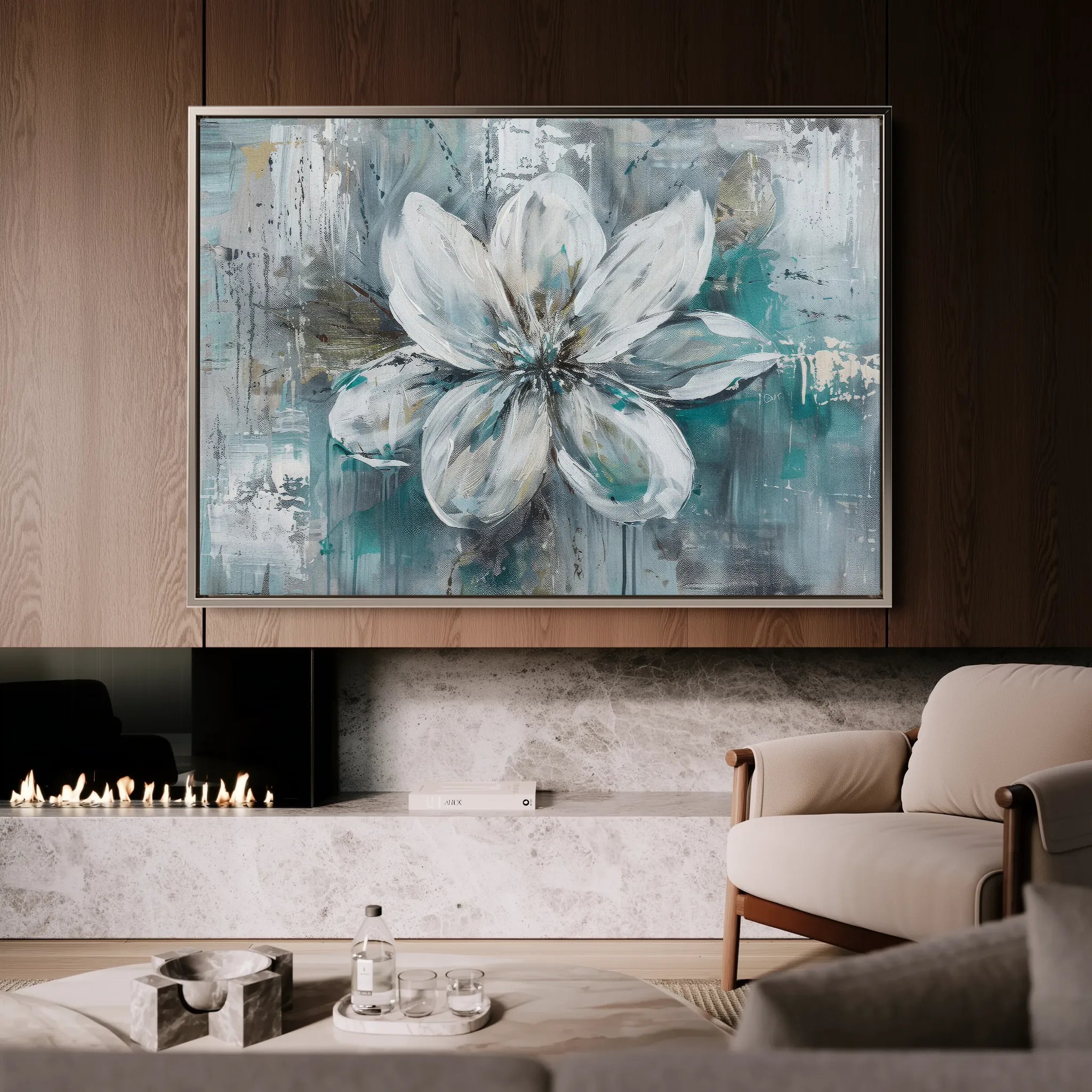 Floral 422 Canvas Art 18" x 24" / 45 x 60 cm / Black