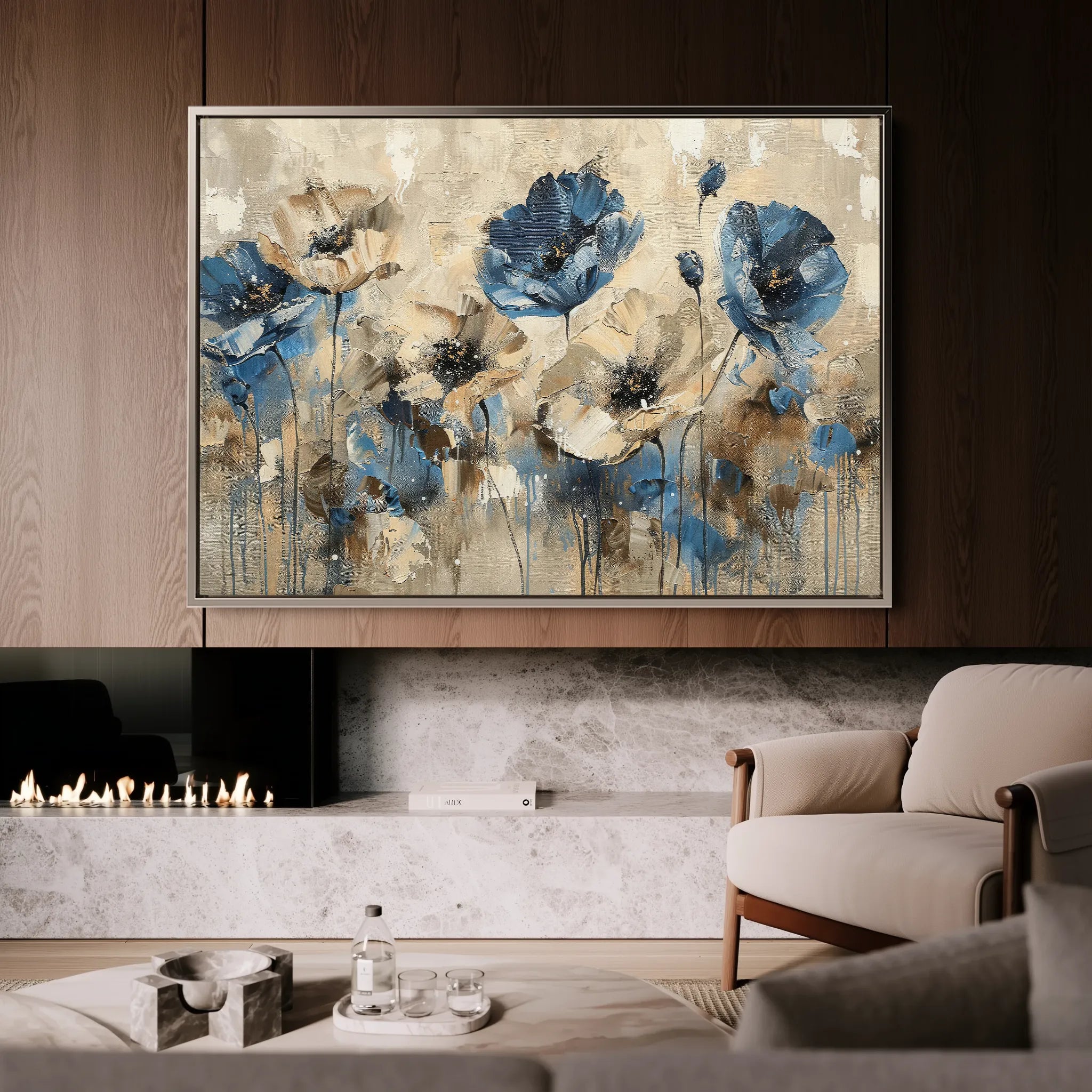 Floral 423 Canvas Art 18" x 24" / 45 x 60 cm / Black