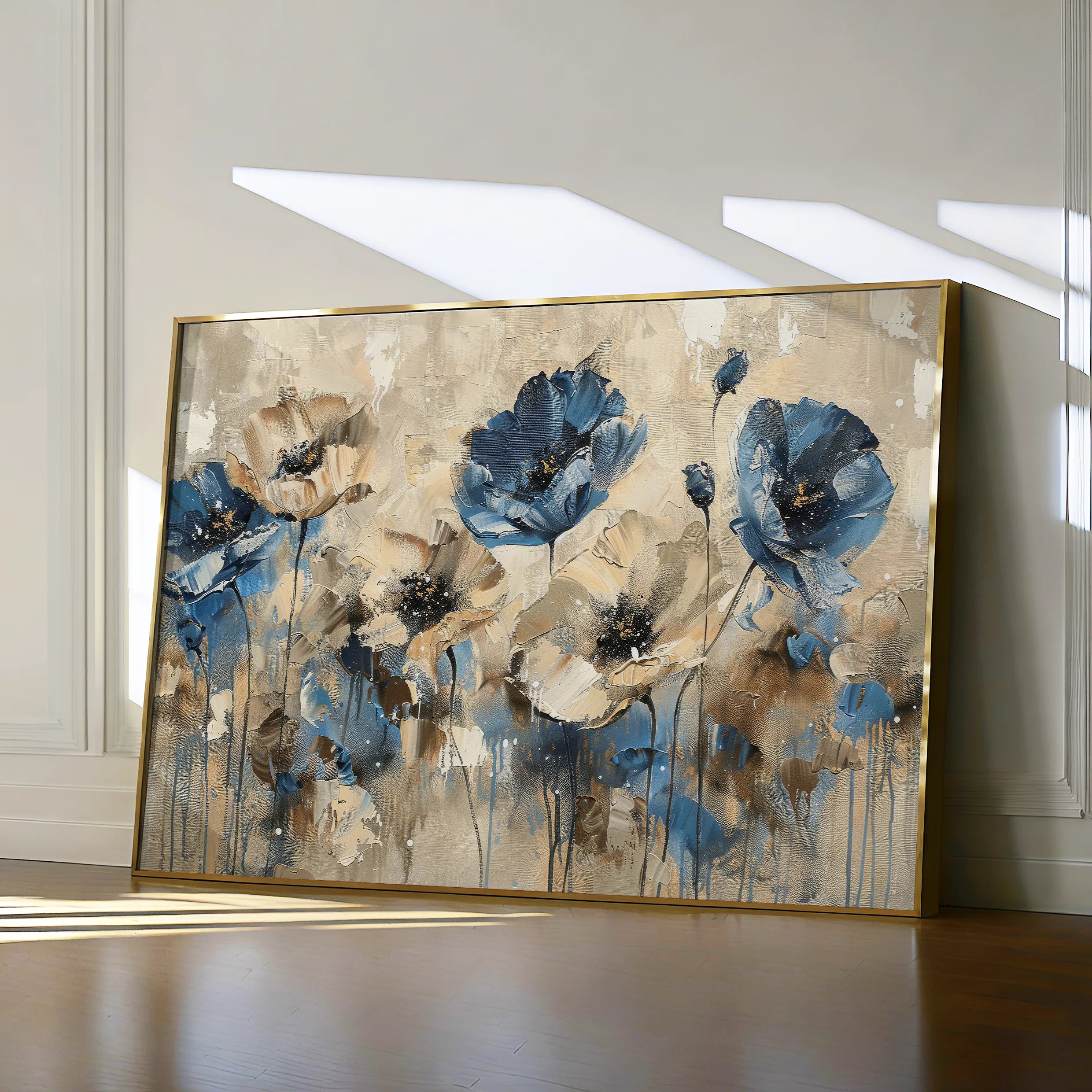 Floral 423 Canvas Art 18" x 24" / 45 x 60 cm / Black