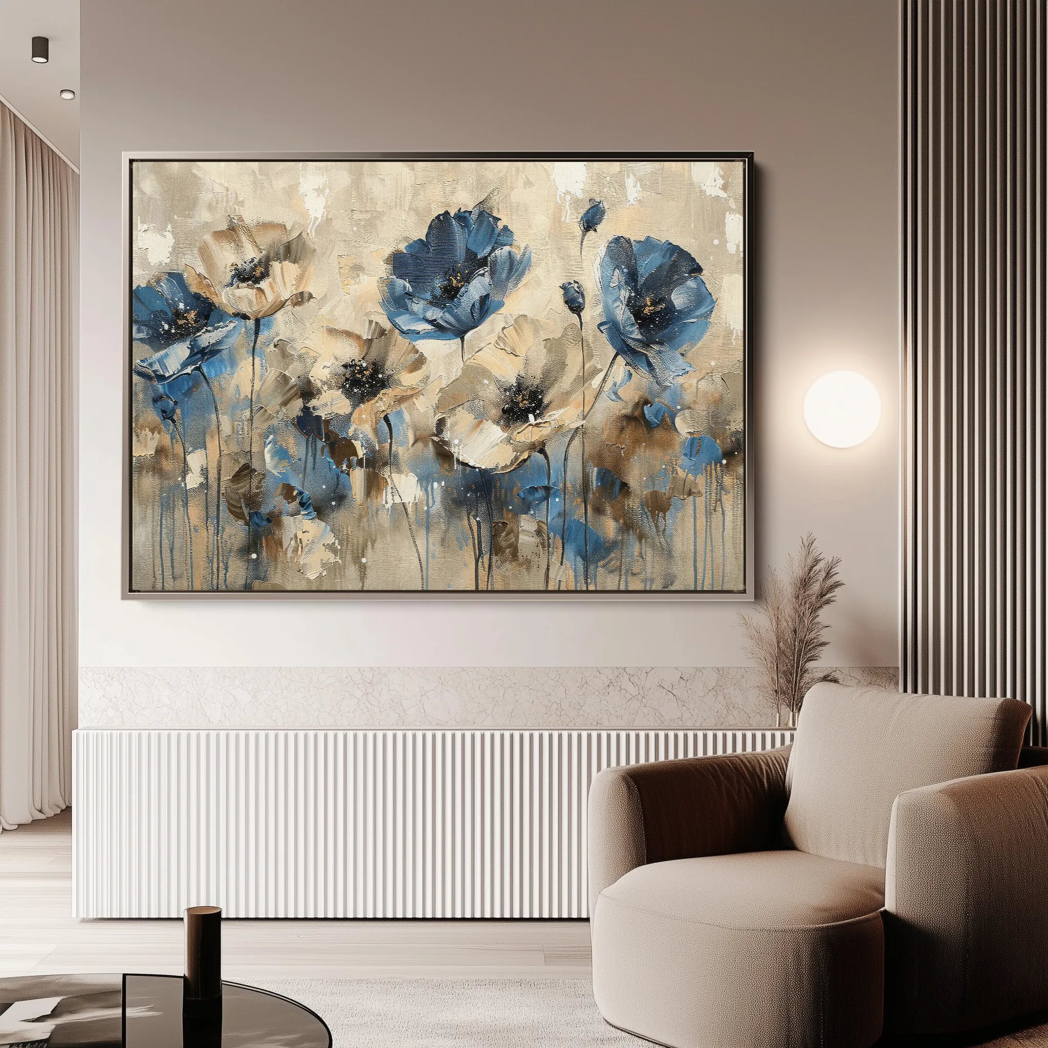 Floral 423 Canvas Art 18" x 24" / 45 x 60 cm / Black