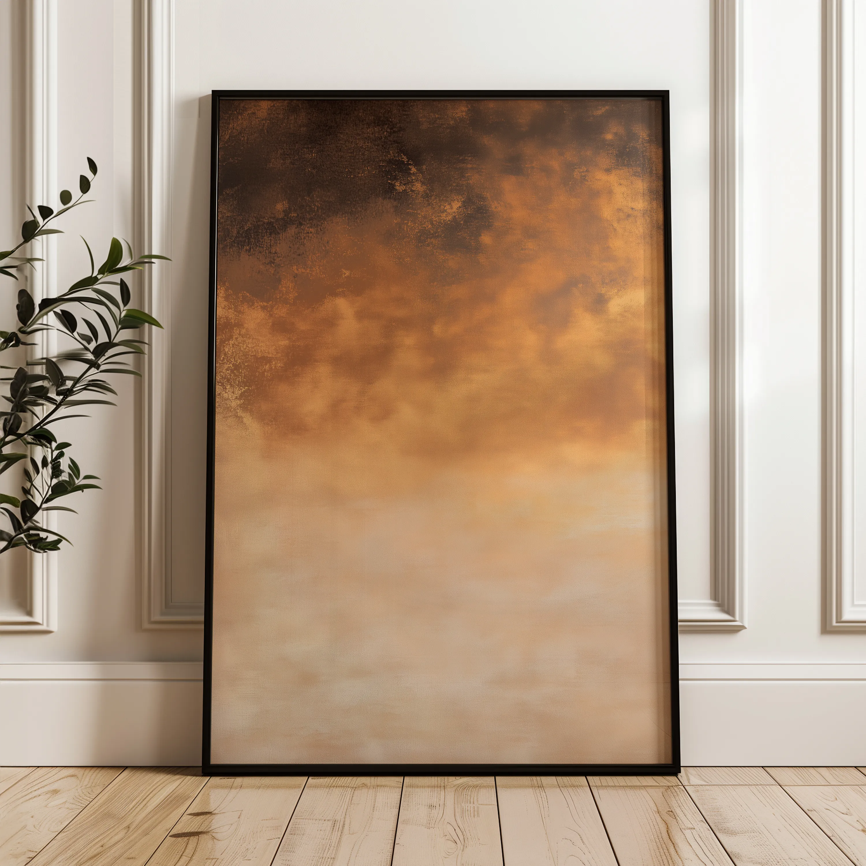 Abstract 424 Canvas Art 18" x 24" / 45 x 60 cm / Black