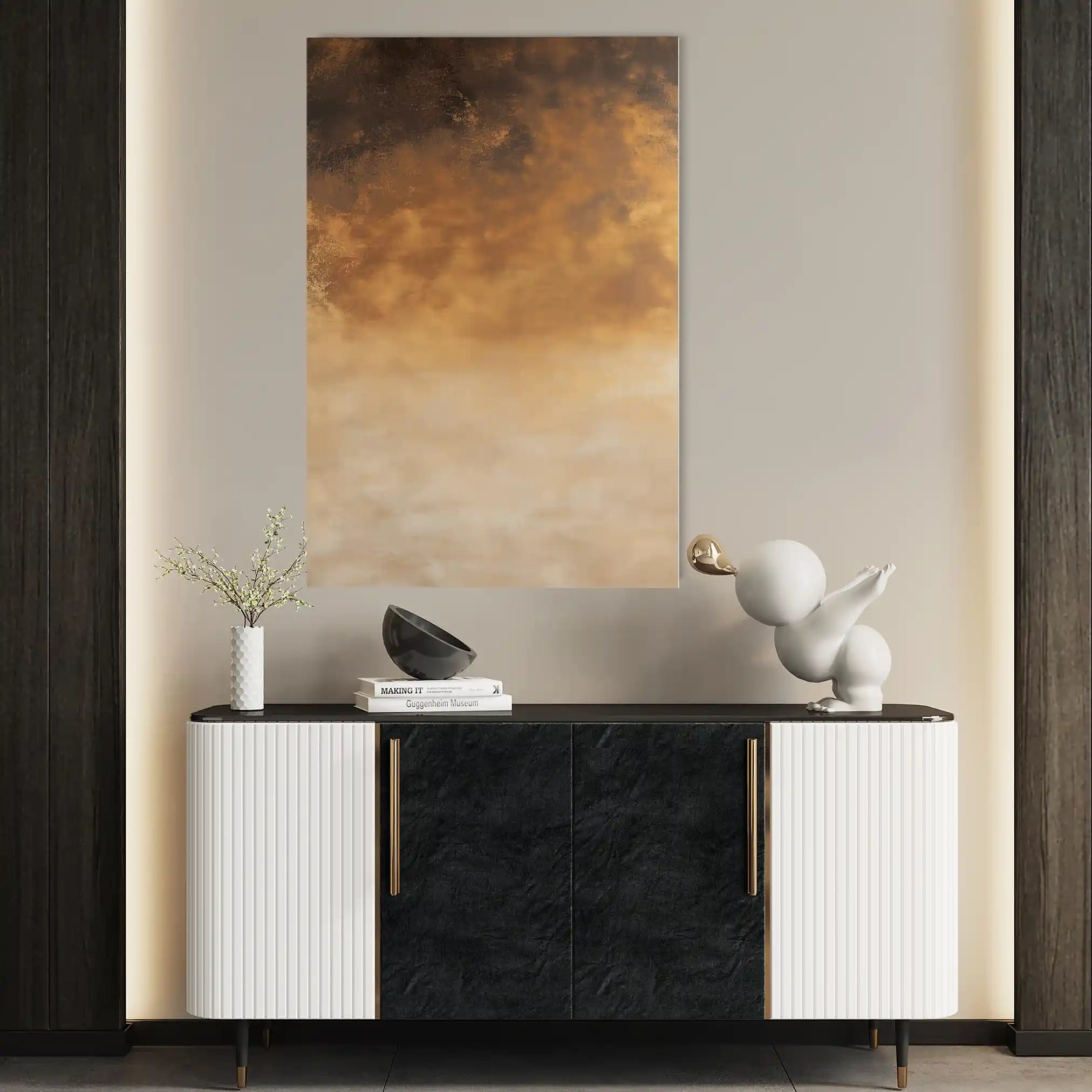 Abstract 424 Canvas Art 18" x 24" / 45 x 60 cm / Black