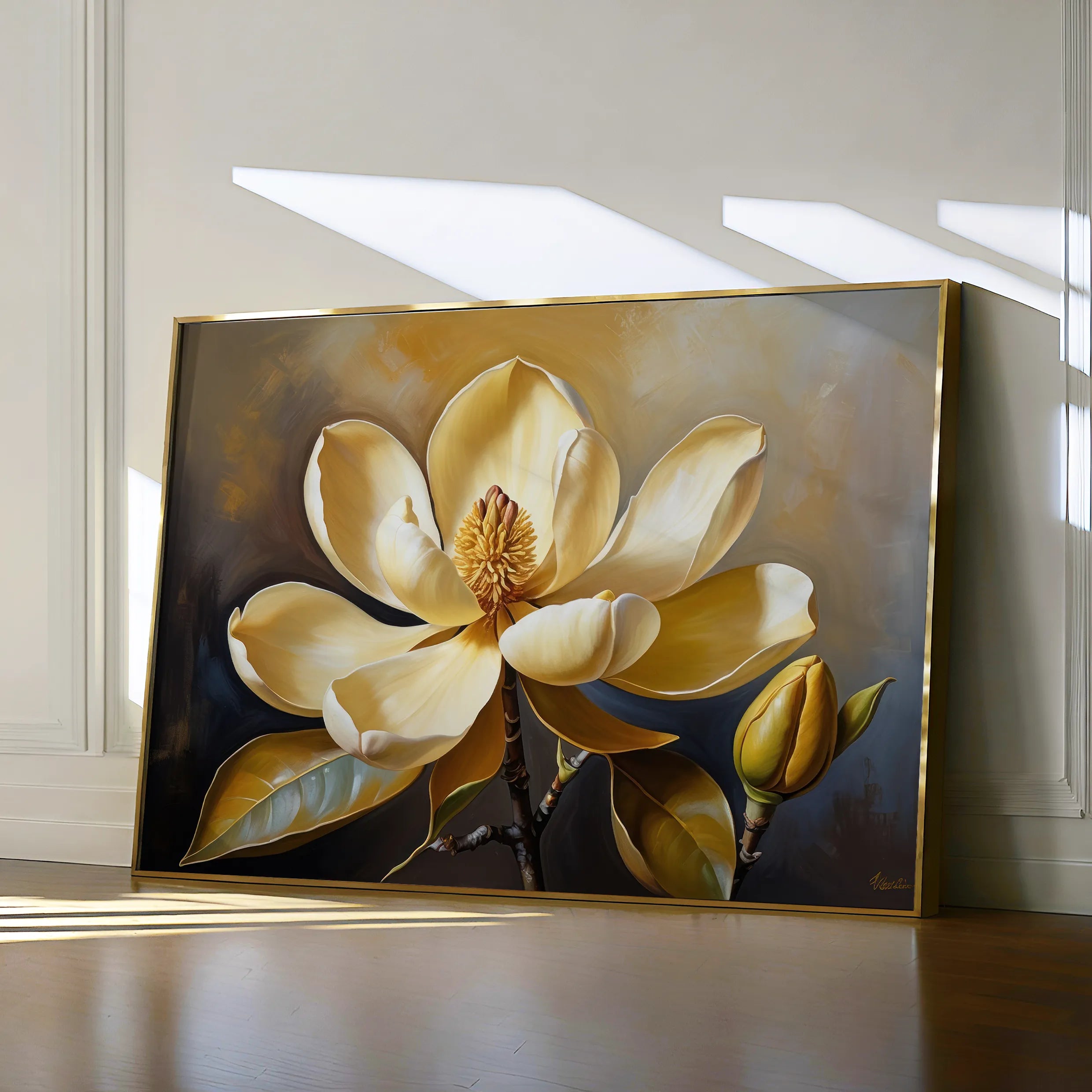Floral 424 Canvas Art 18" x 24" / 45 x 60 cm / Black