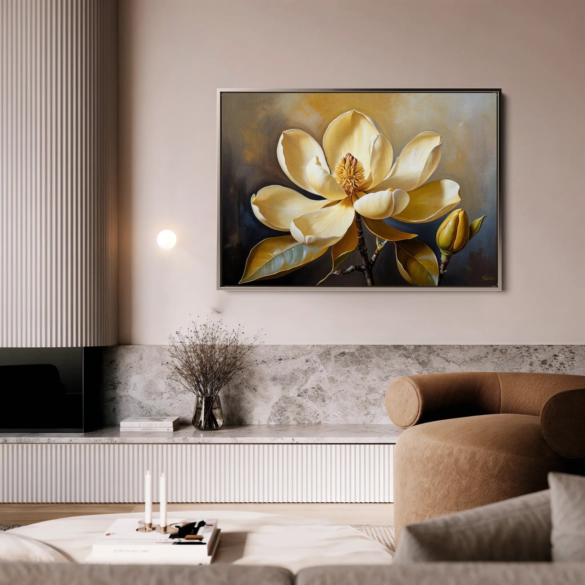 Floral 424 Canvas Art 18" x 24" / 45 x 60 cm / Black