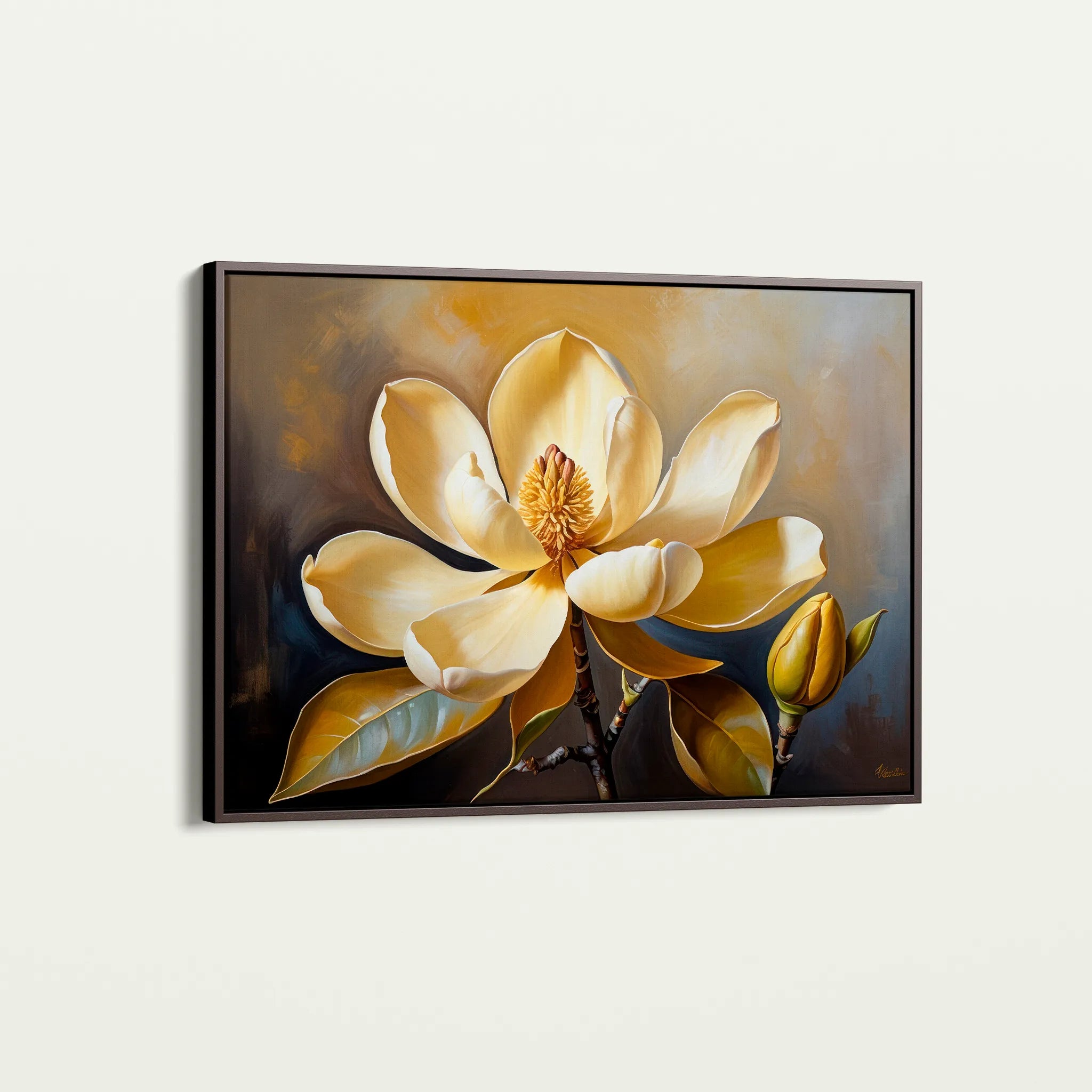 Floral 424 Canvas Art 18" x 24" / 45 x 60 cm / Black