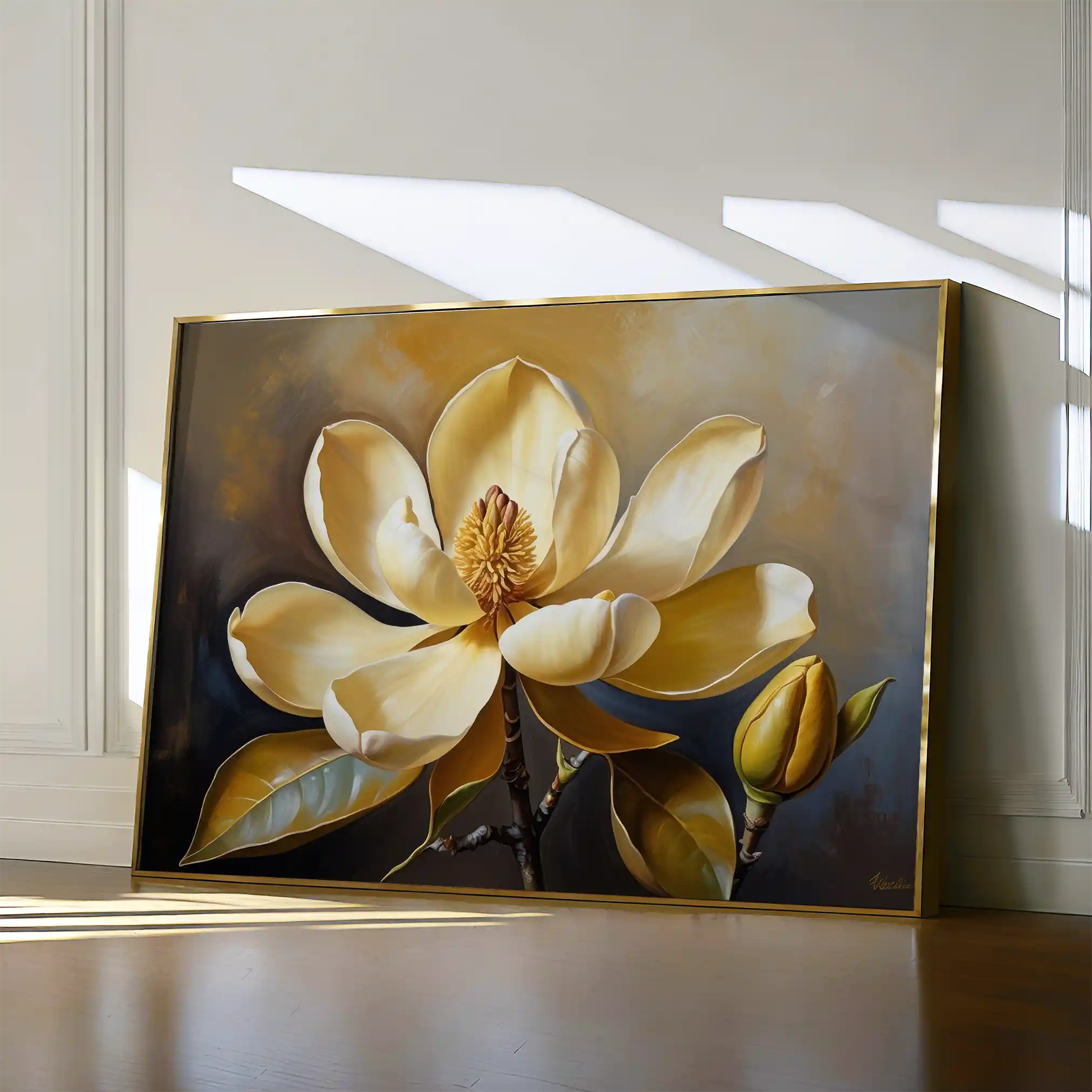 Floral 424 Canvas Art 60 x 40 cm / Black