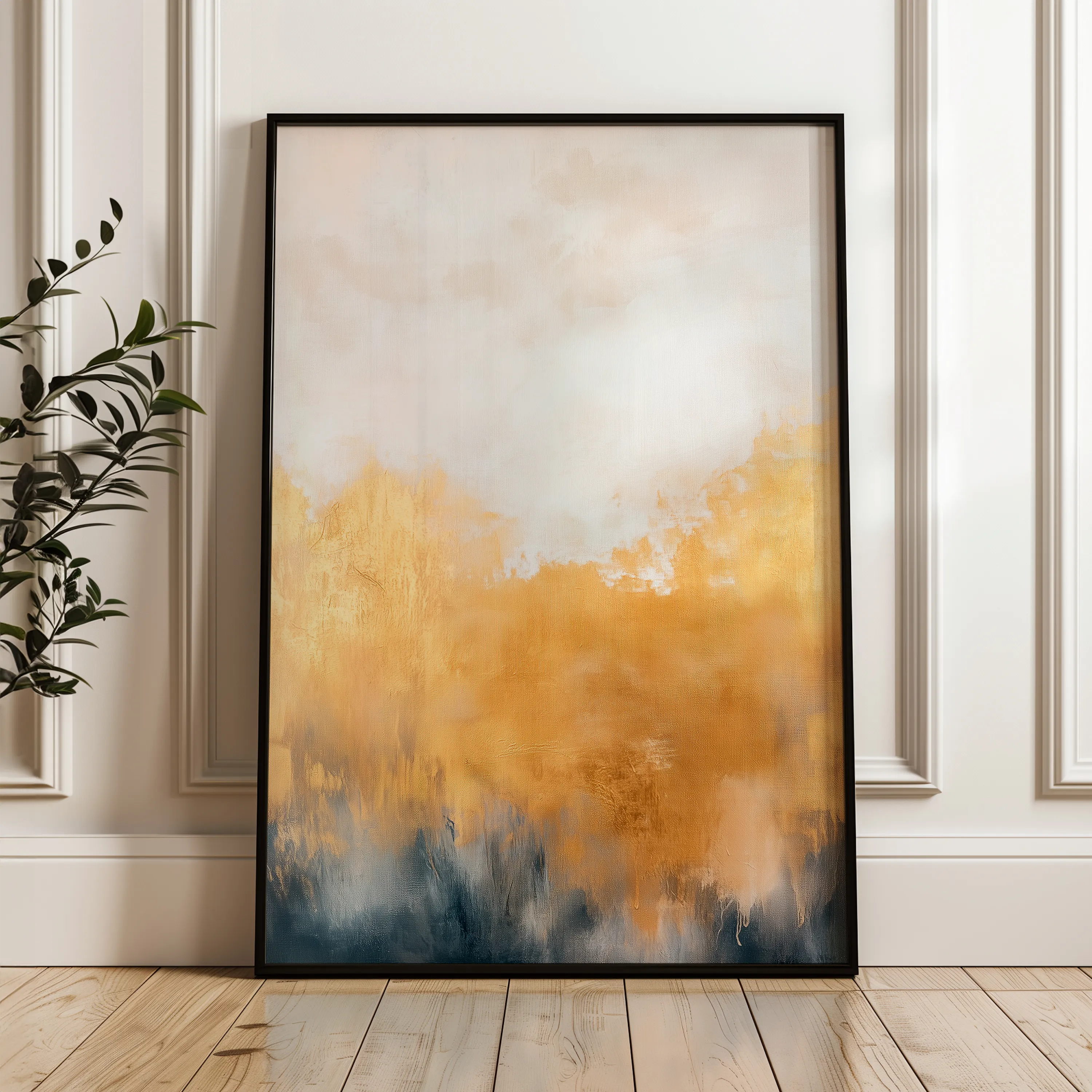 Abstract 425 Canvas Art 18" x 24" / 45 x 60 cm / Black