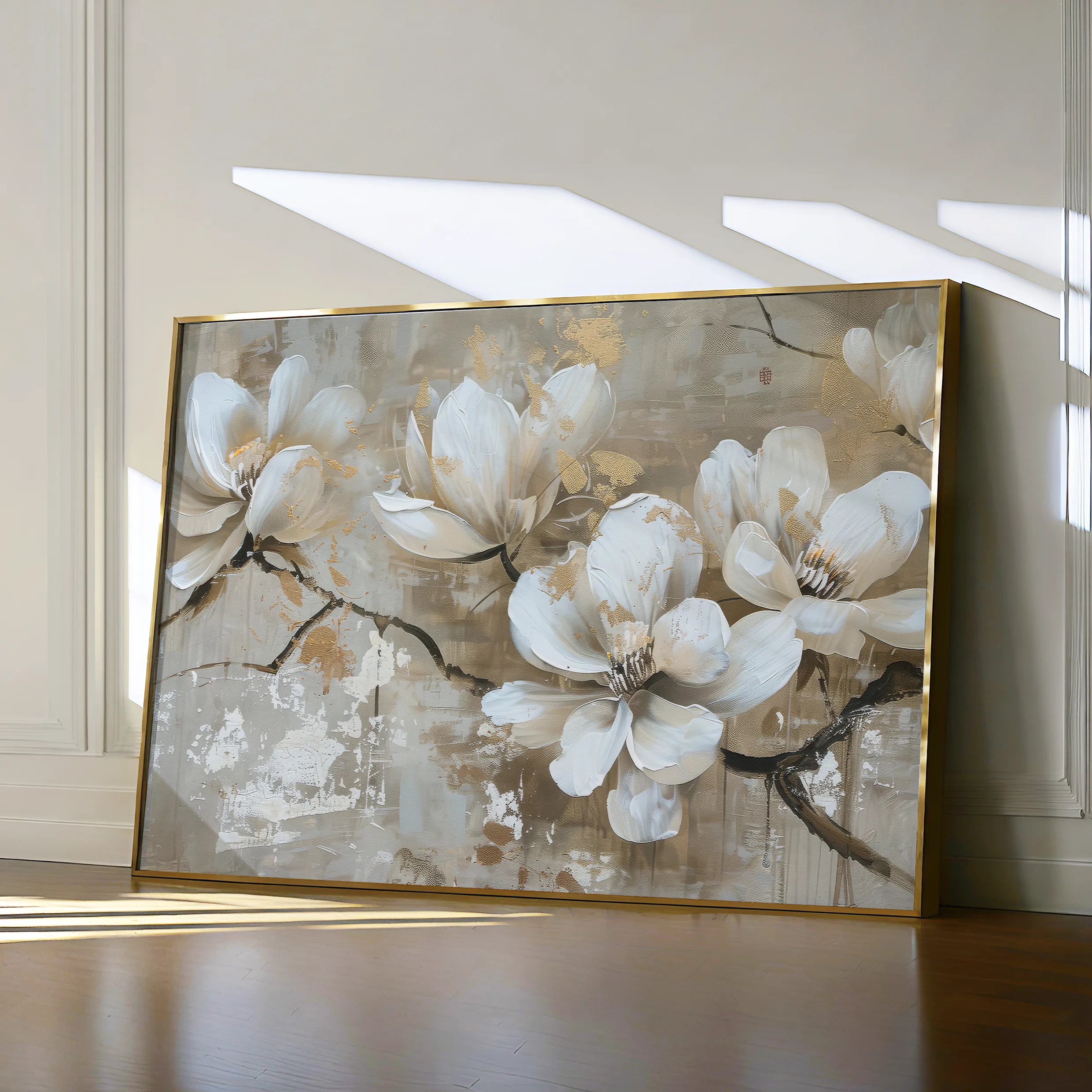 Floral 425 Canvas Art 18" x 24" / 45 x 60 cm / Black