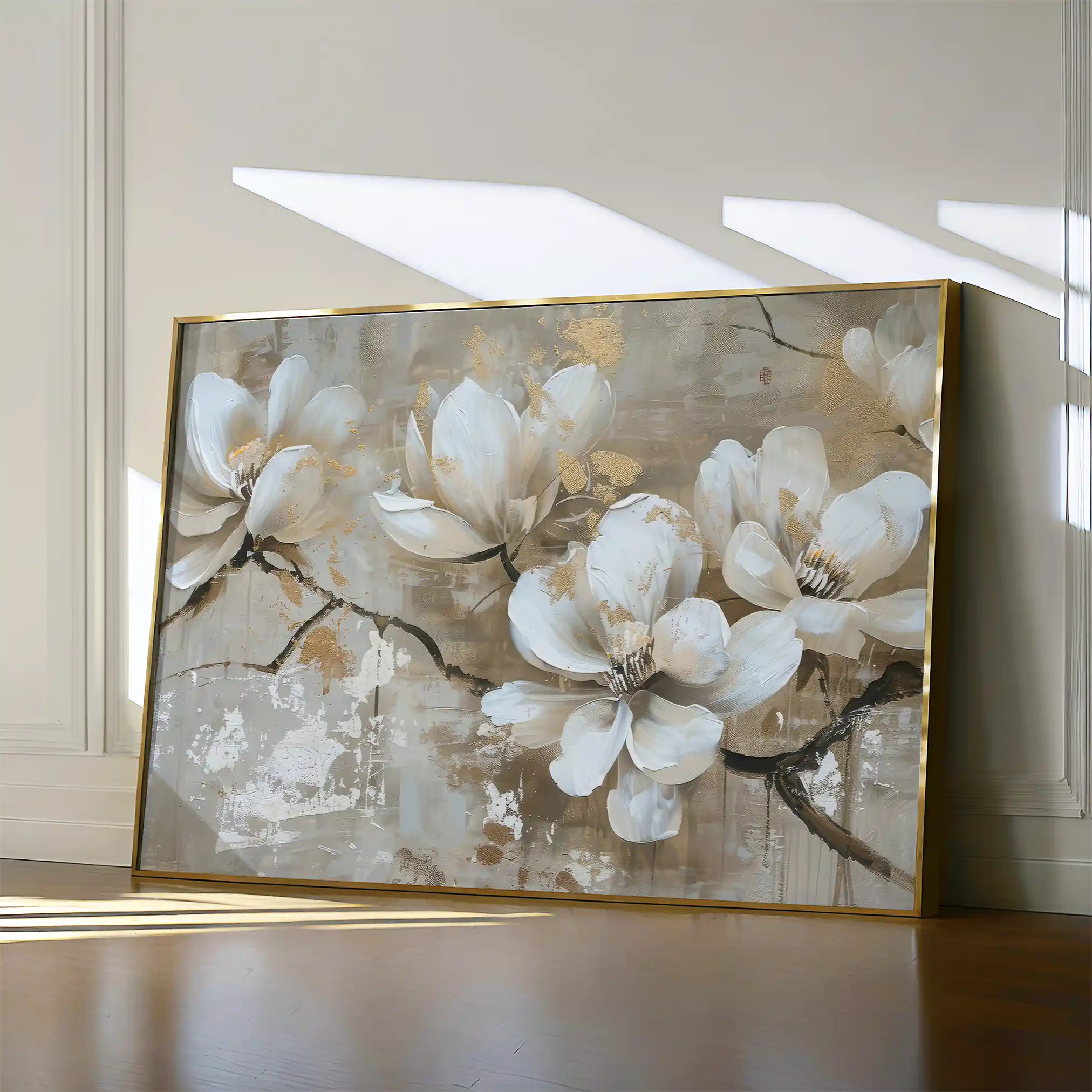 Floral 425 Canvas Art 60 x 40 cm / Black