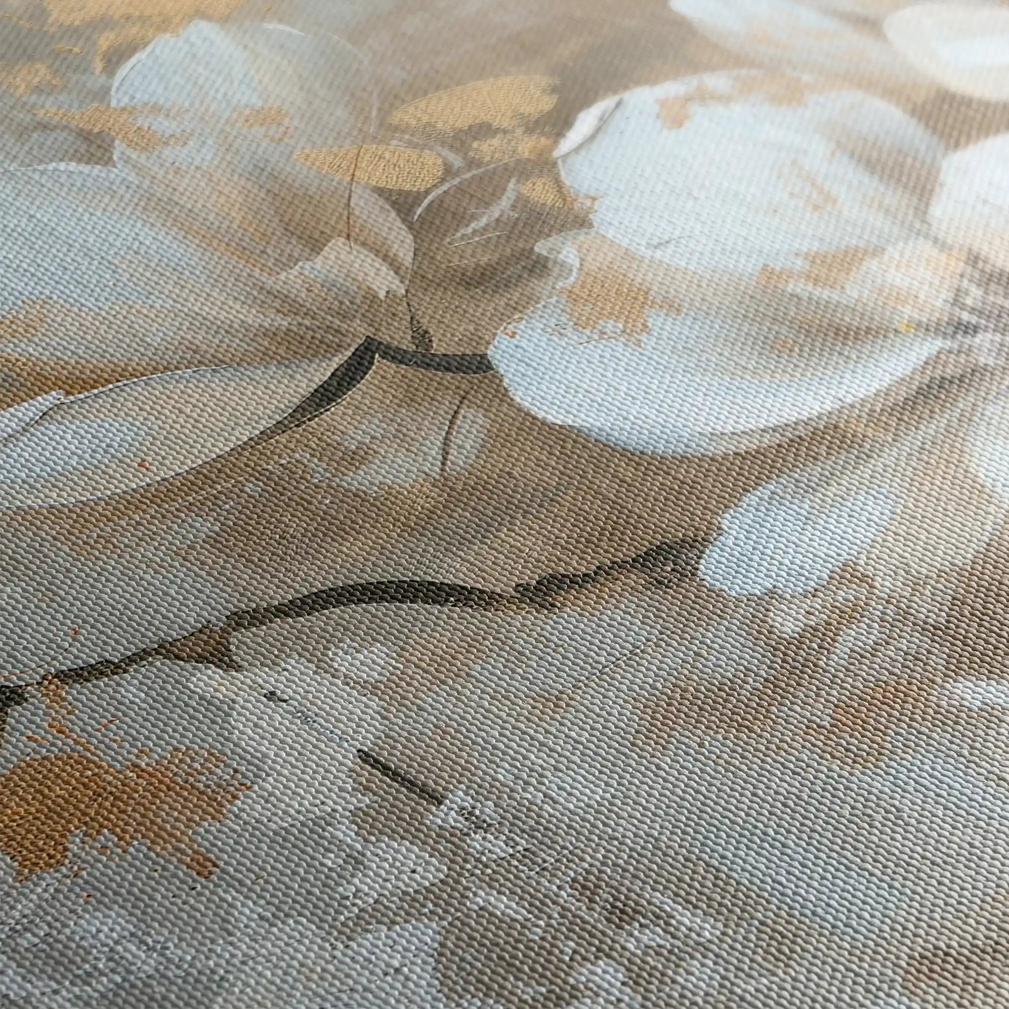 Floral 425 Canvas Art 60 x 40 cm / Black