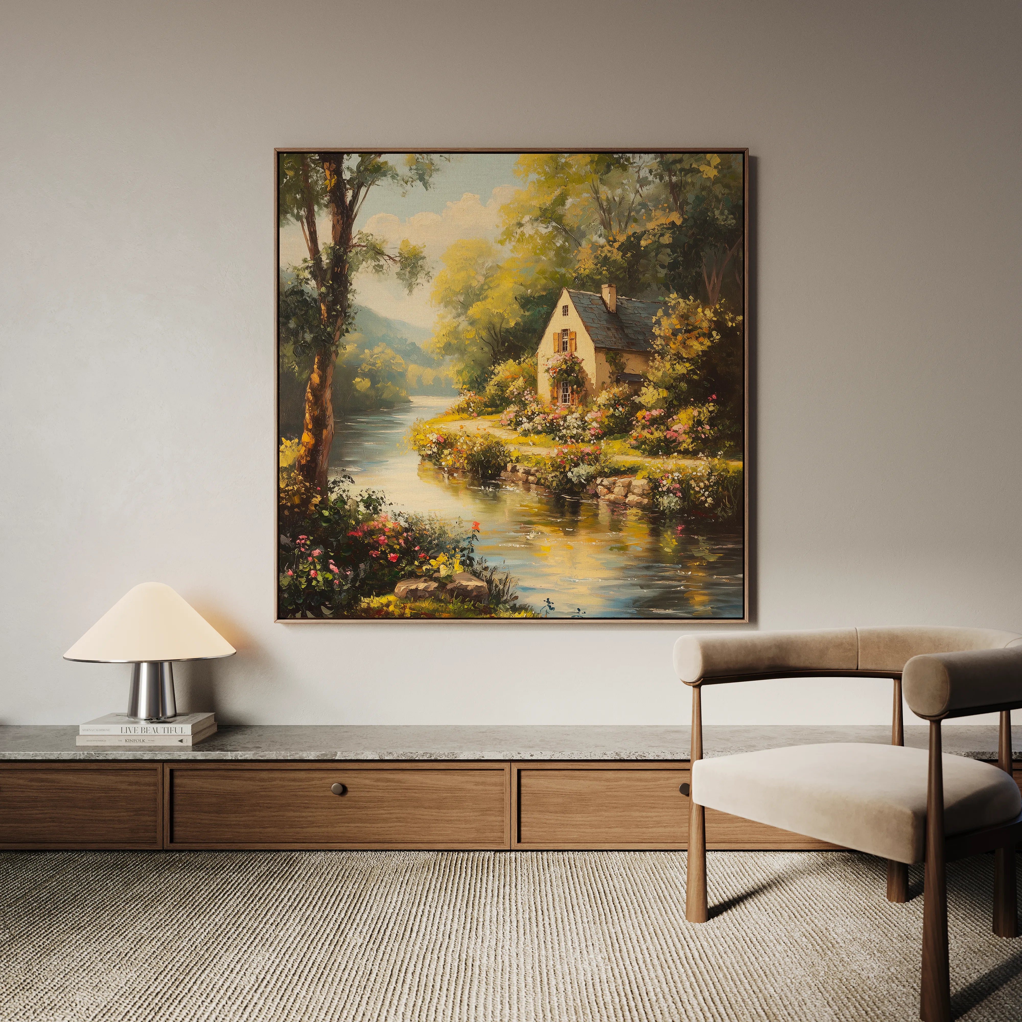 Landscape 425 Canvas Art 16" x 16" / 40 x 40 cm / Black
