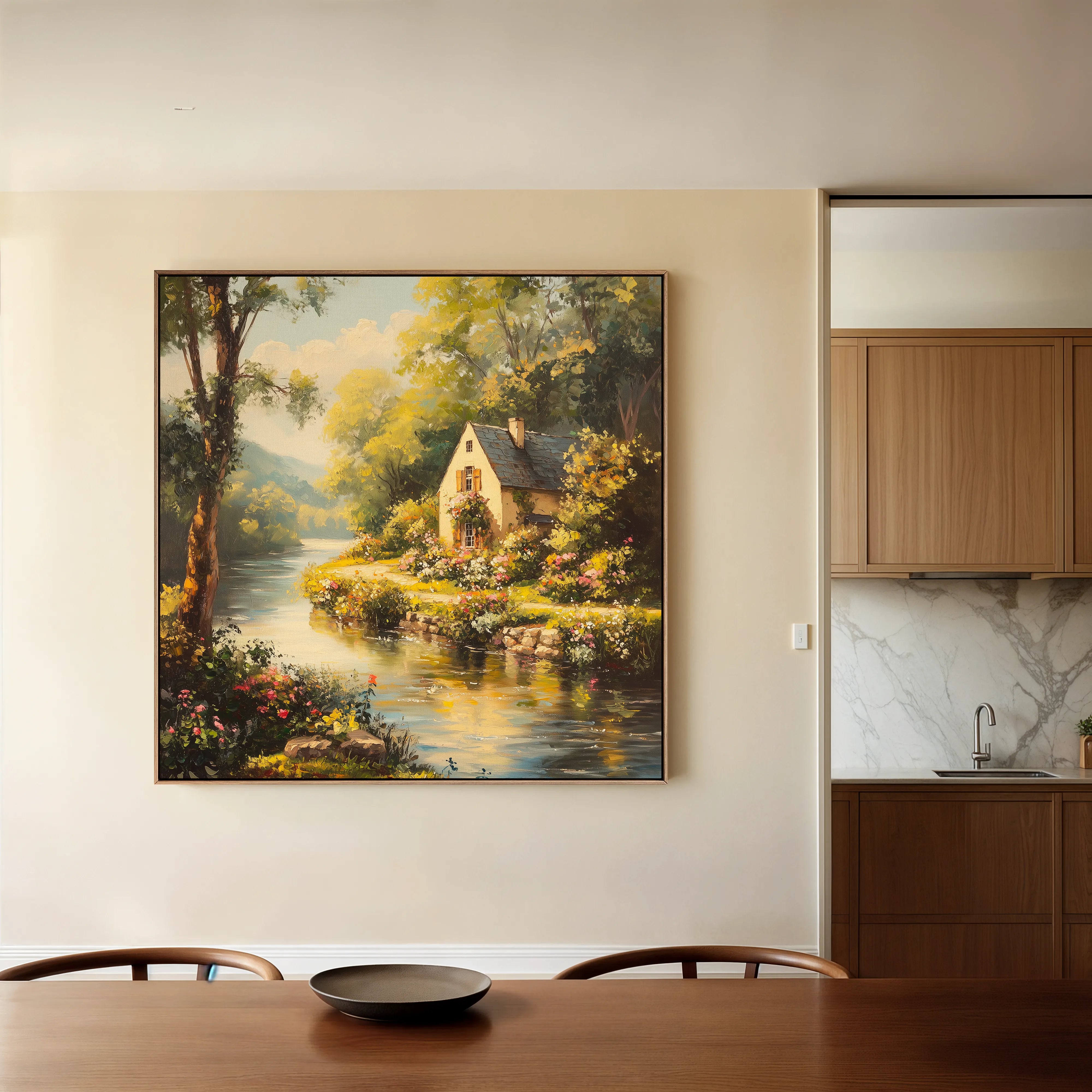 Landscape 425 Canvas Art 16" x 16" / 40 x 40 cm / Black