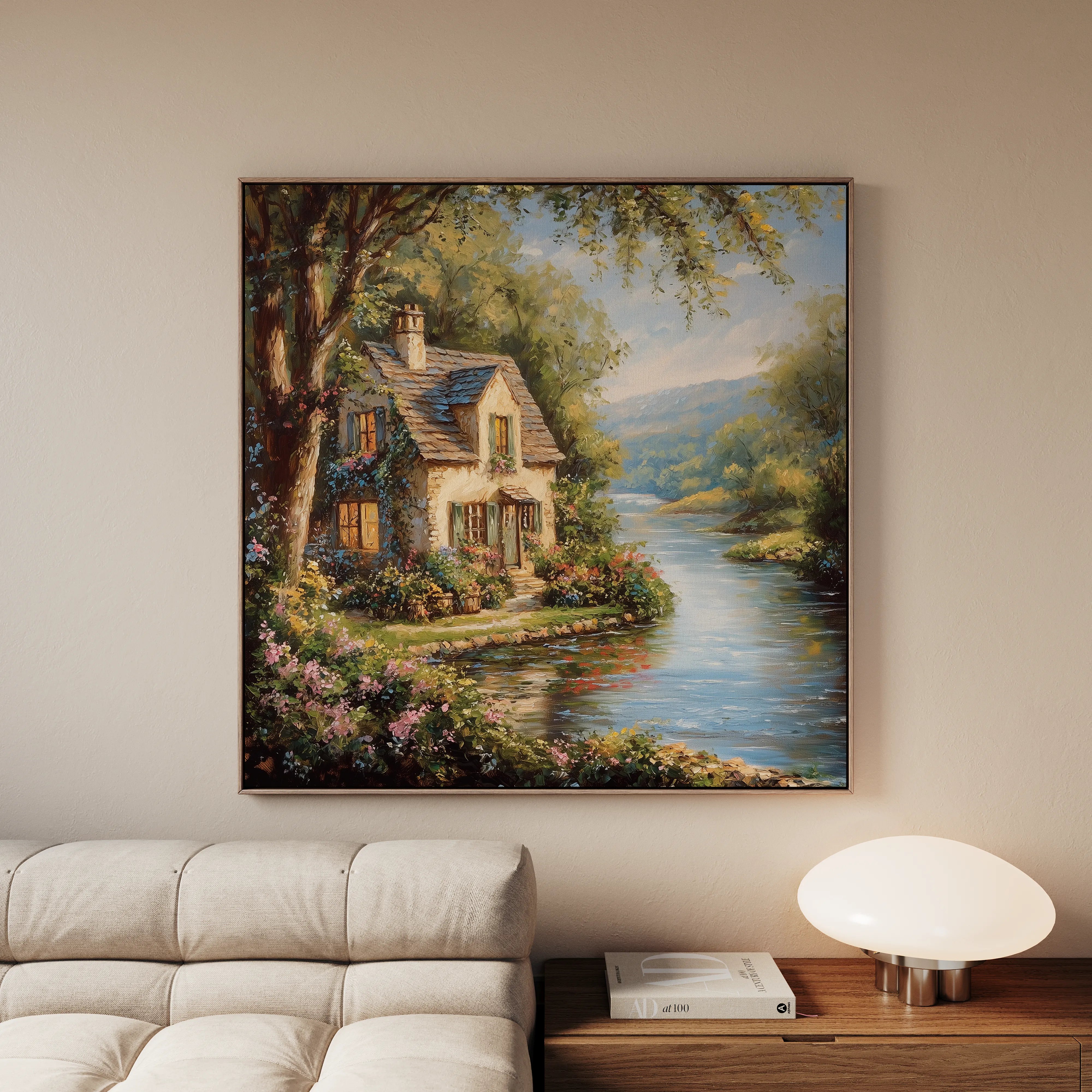 Landscape 426 Canvas Art 16" x 16" / 40 x 40 cm / Black