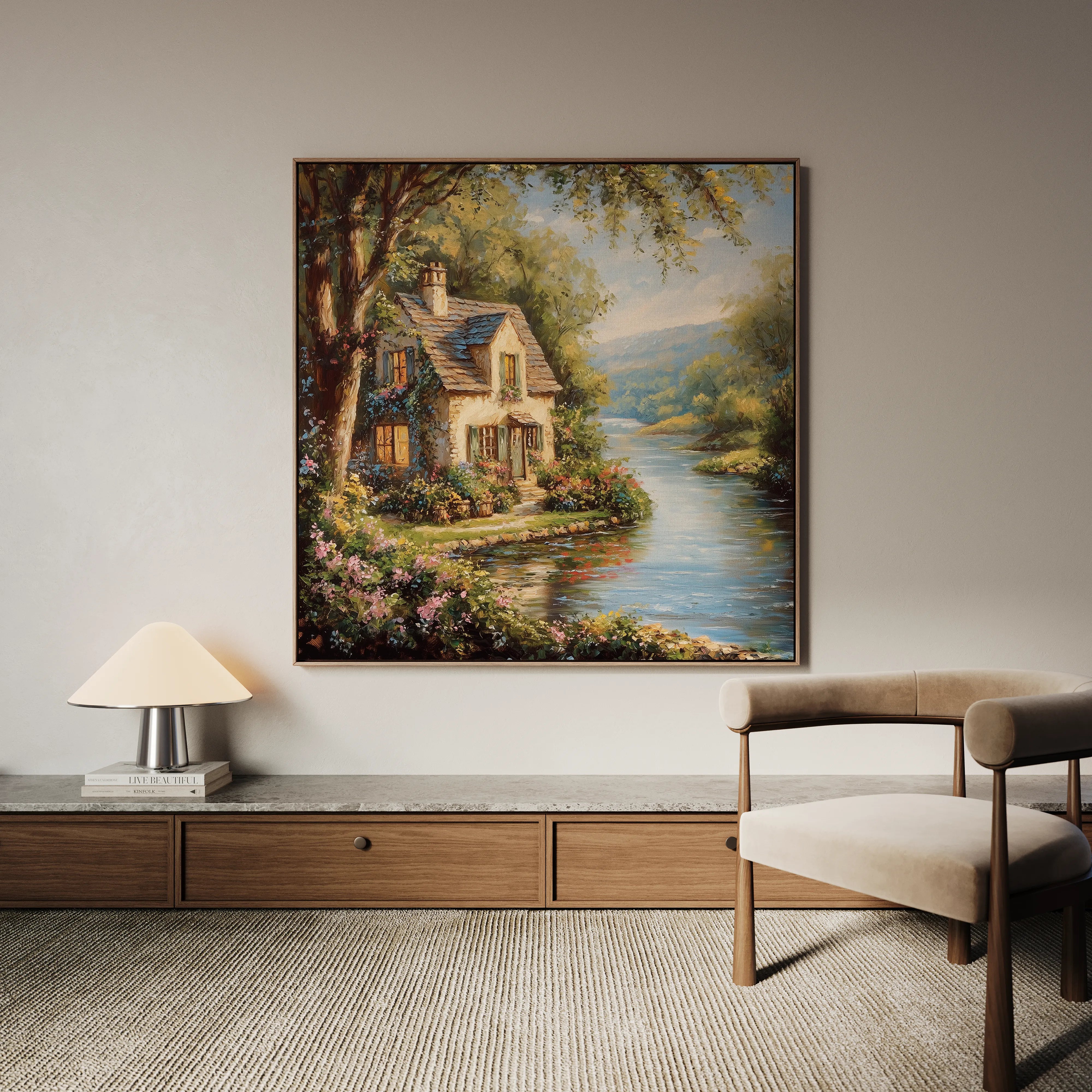 Landscape 426 Canvas Art 16" x 16" / 40 x 40 cm / Black