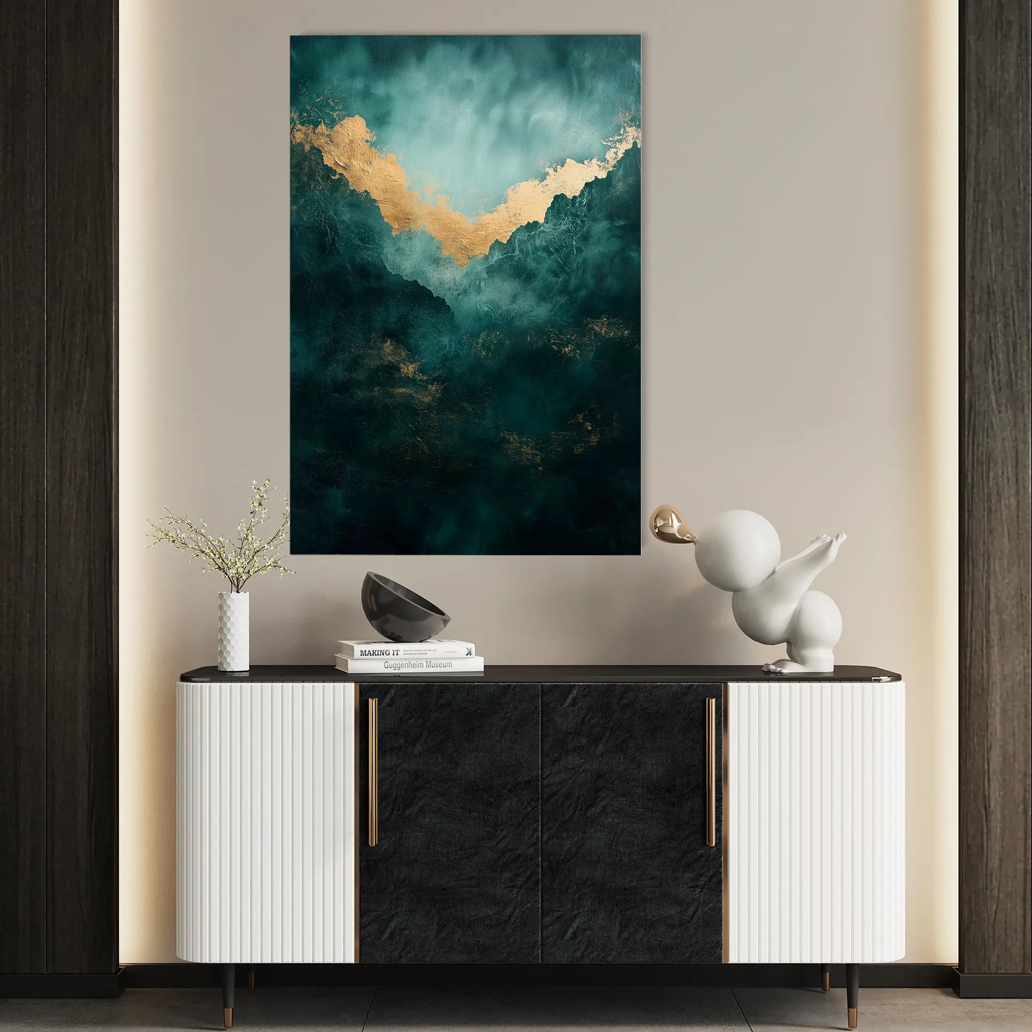 Abstract 427 Canvas Art 18" x 24" / 45 x 60 cm / Black
