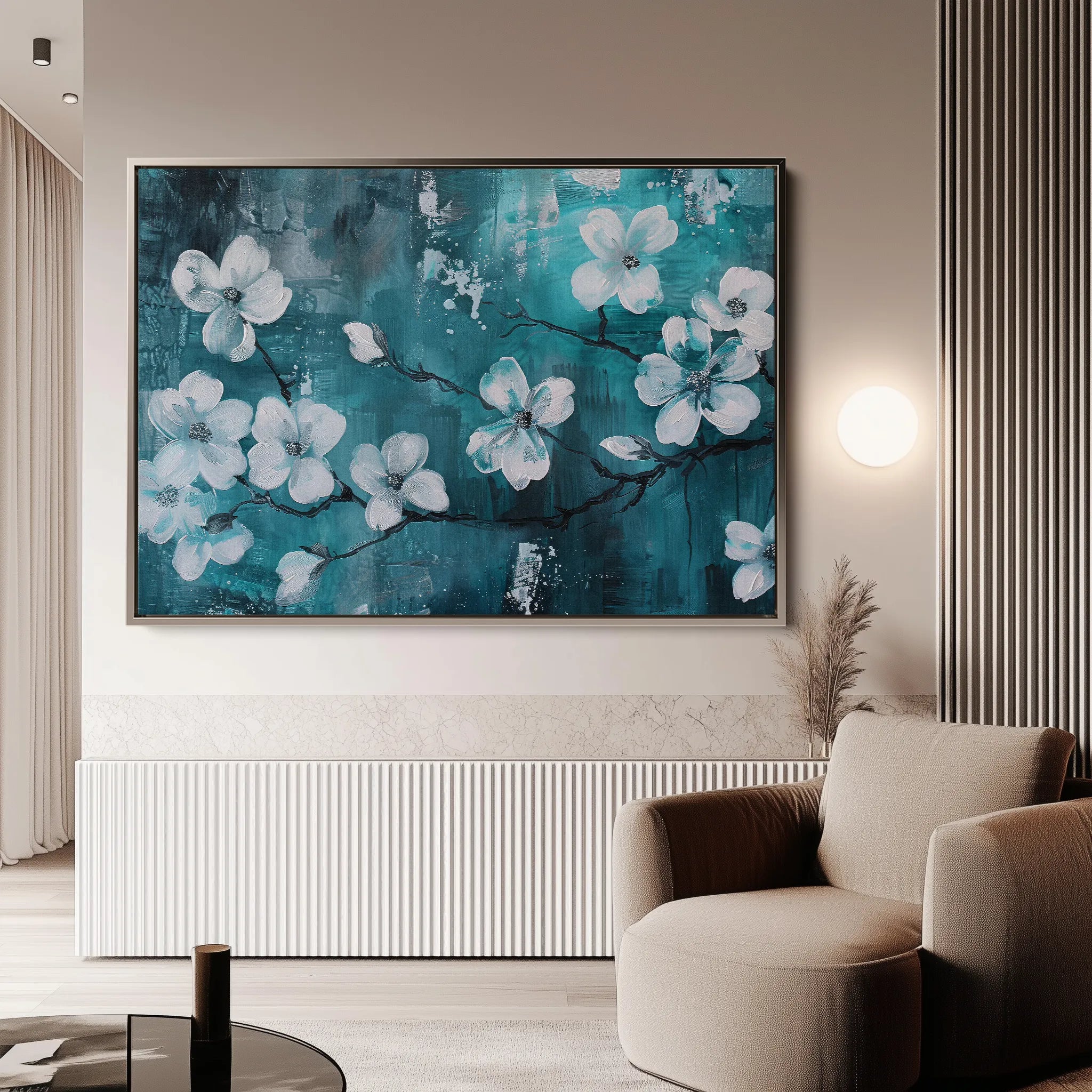 Floral 429 Canvas Art 18" x 24" / 45 x 60 cm / Black