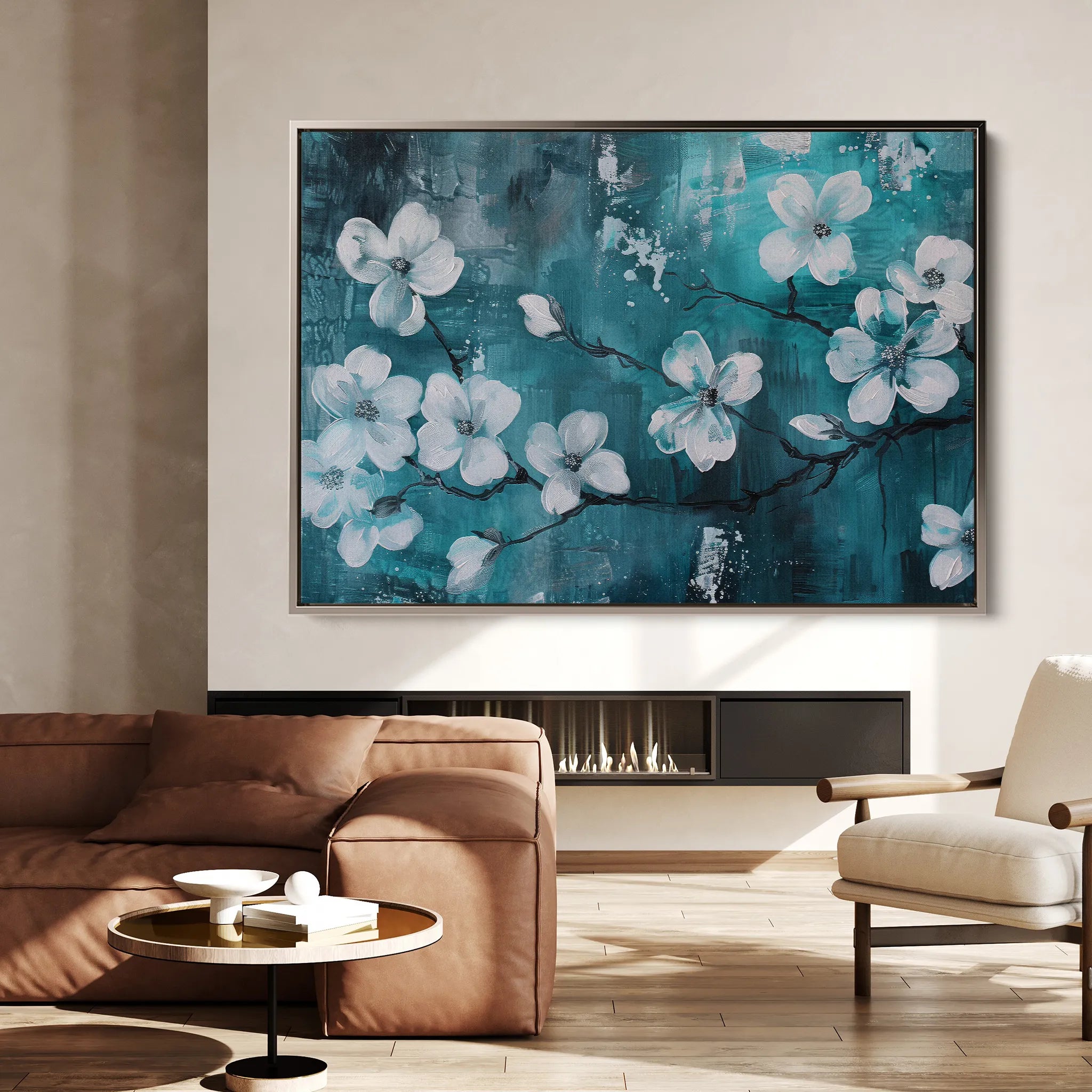Floral 429 Canvas Art 18" x 24" / 45 x 60 cm / Black