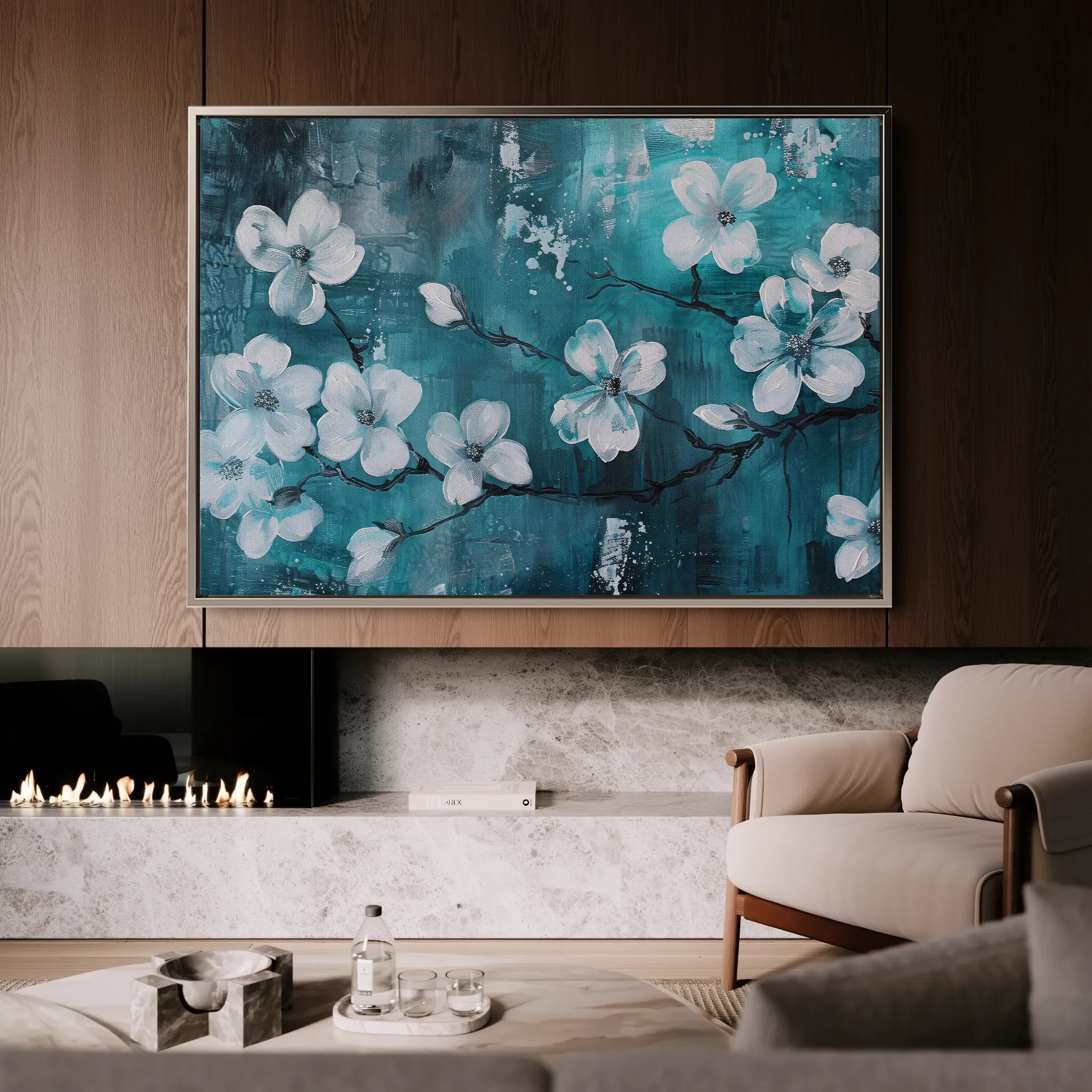 Floral 429 Canvas Art 18" x 24" / 45 x 60 cm / Black