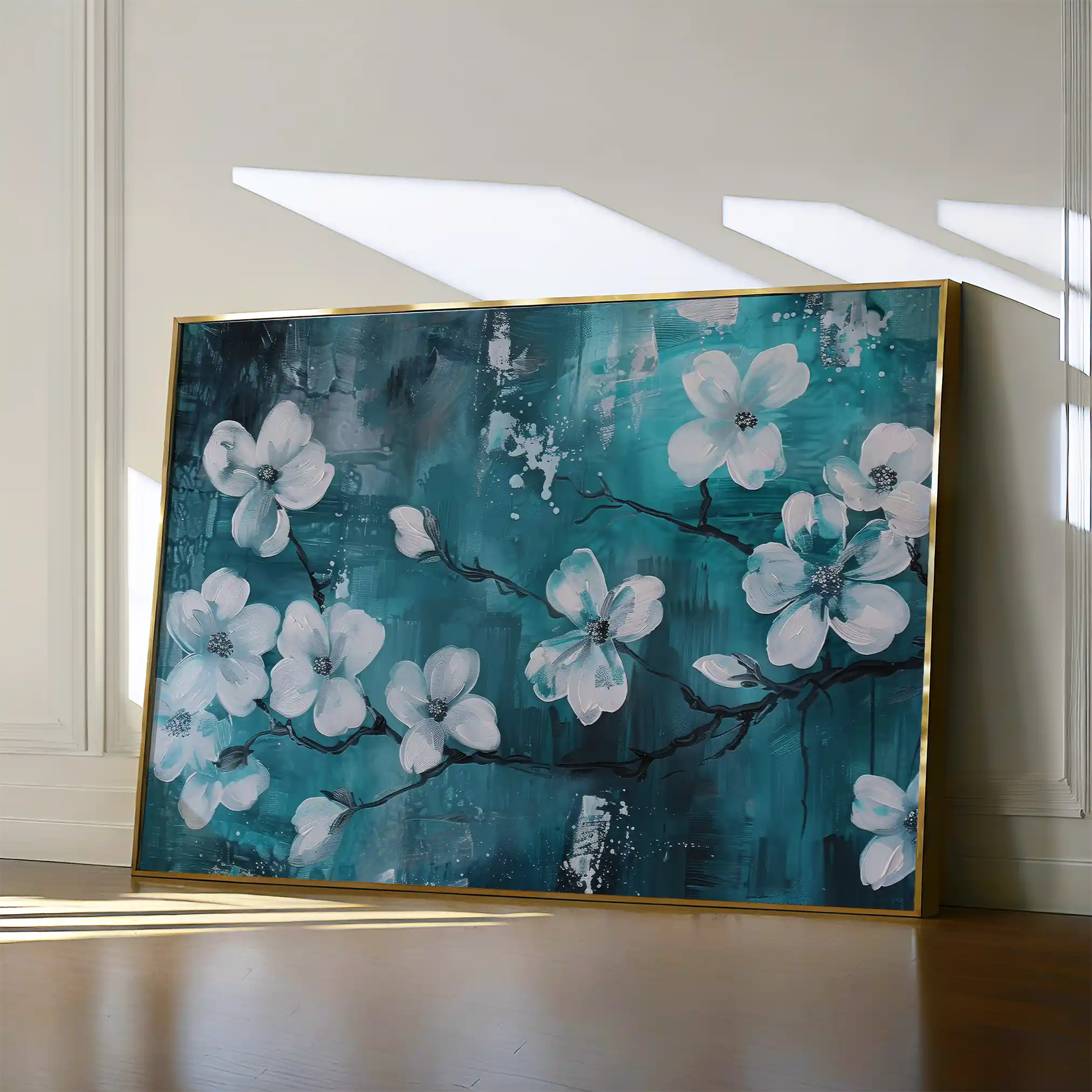 Floral 429 Canvas Art 60 x 40 cm / Black