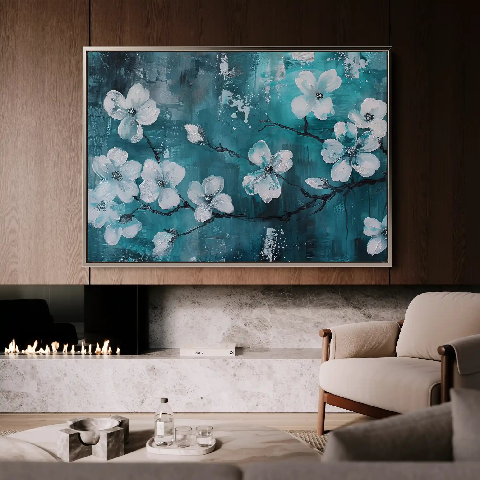 Floral 429 Canvas Art 60 x 40 cm / Black