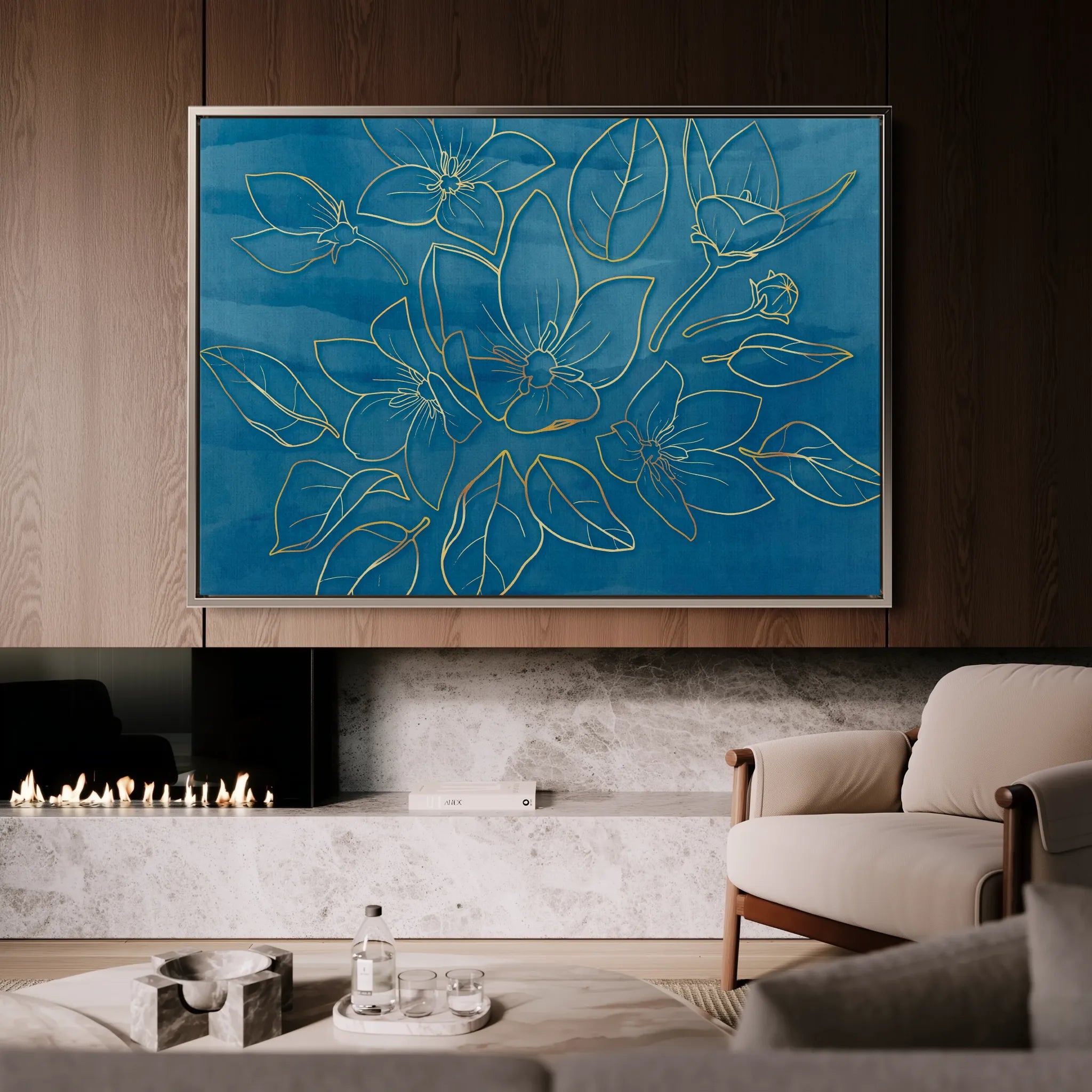 Floral 430 Canvas Art 18" x 24" / 45 x 60 cm / Black